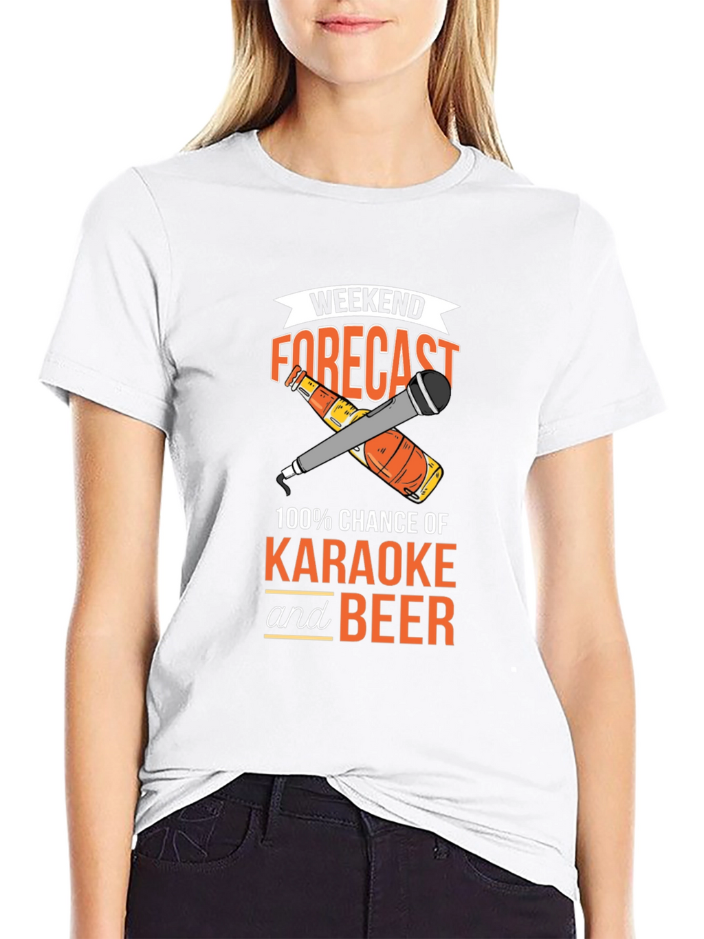 Karaoke and Beer Forecast Graphic T-Shirt