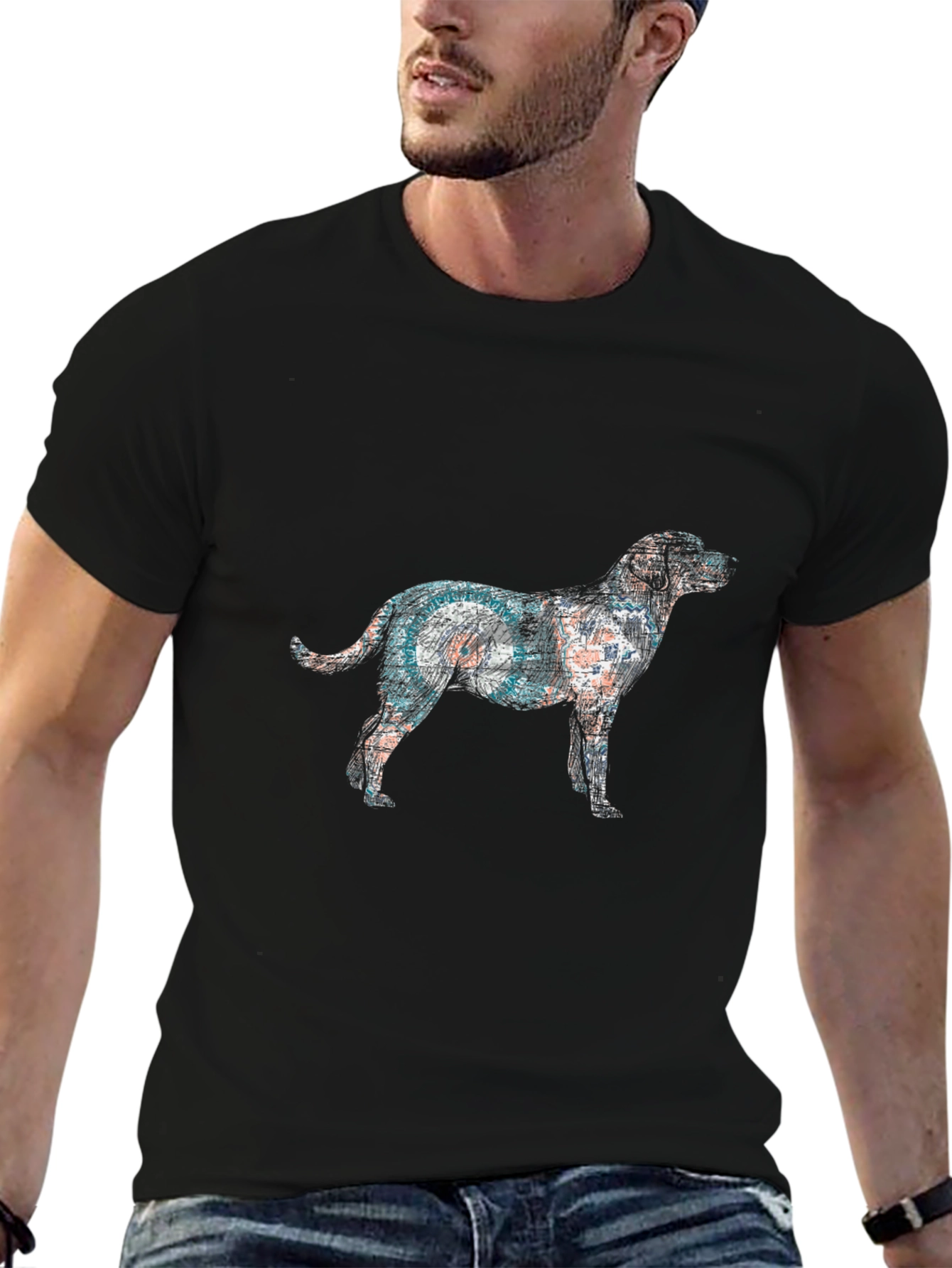Dog Graphic Tee - Unique Artistic Design