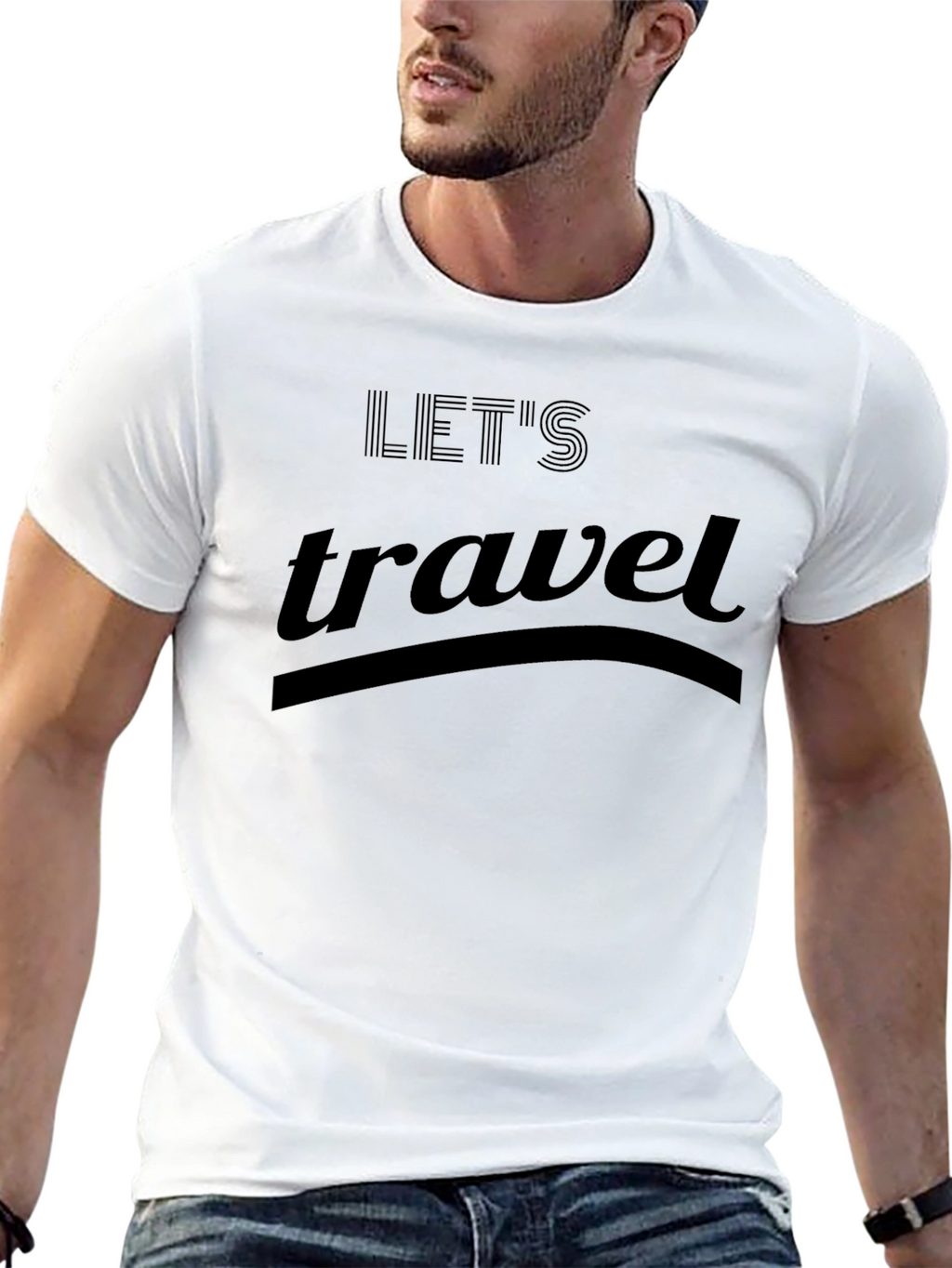 Lets Travel T-Shirt - Black Graphic Tee