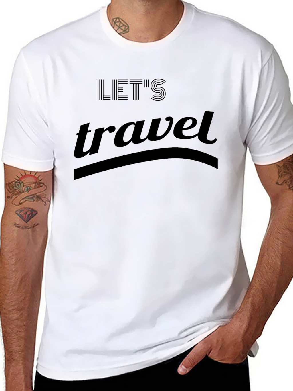 Lets Travel T-Shirt - Black Graphic Tee