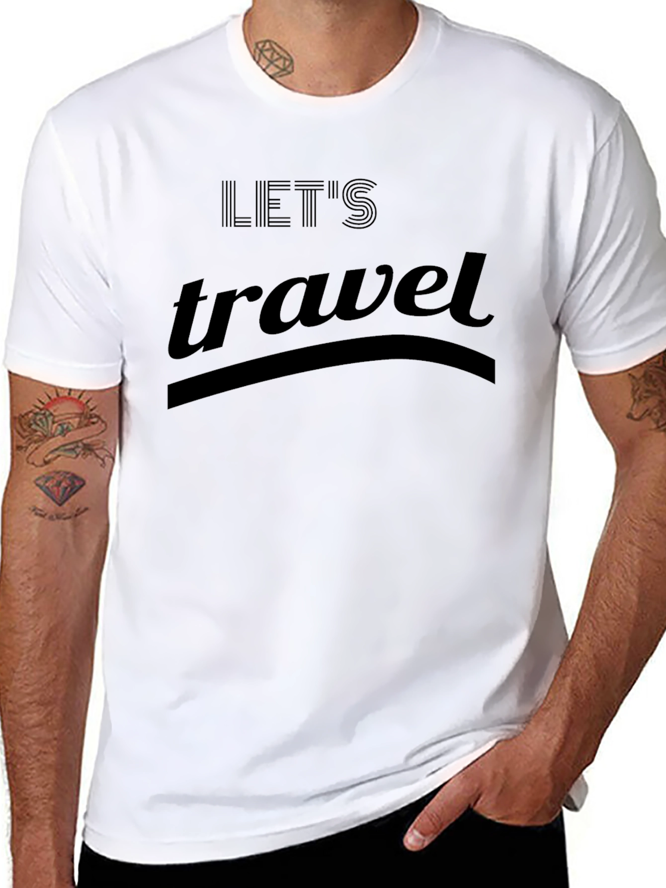Lets Travel T-Shirt - Black Graphic Tee