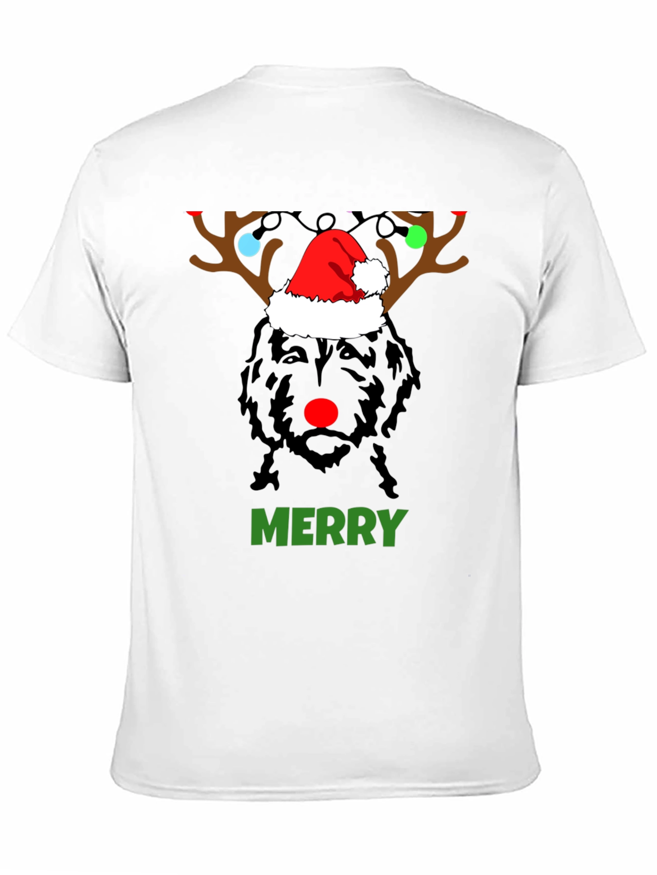 Merry Christmas Dog Reindeer Holiday T-Shirt