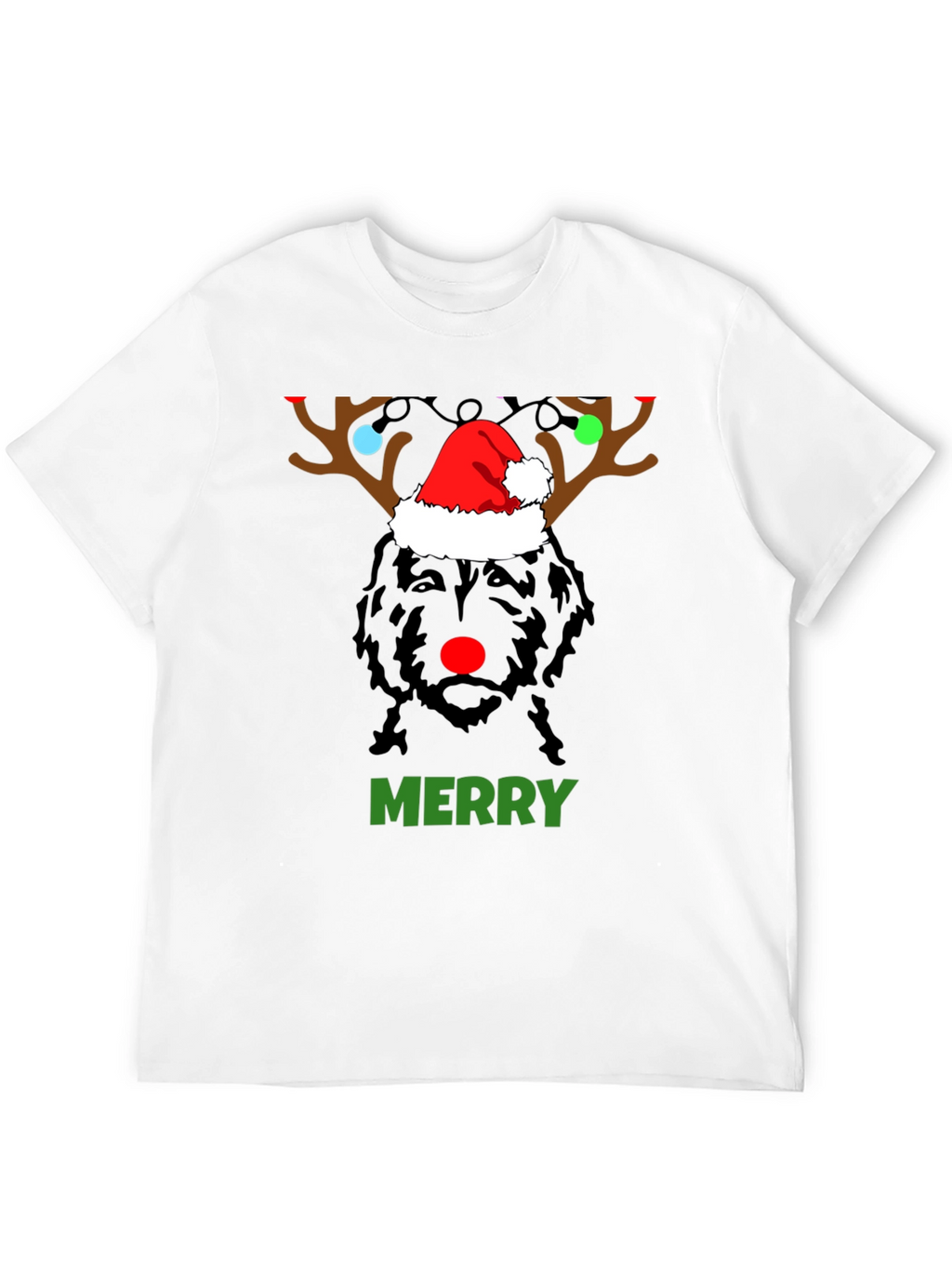 Merry Christmas Dog Reindeer Holiday T-Shirt