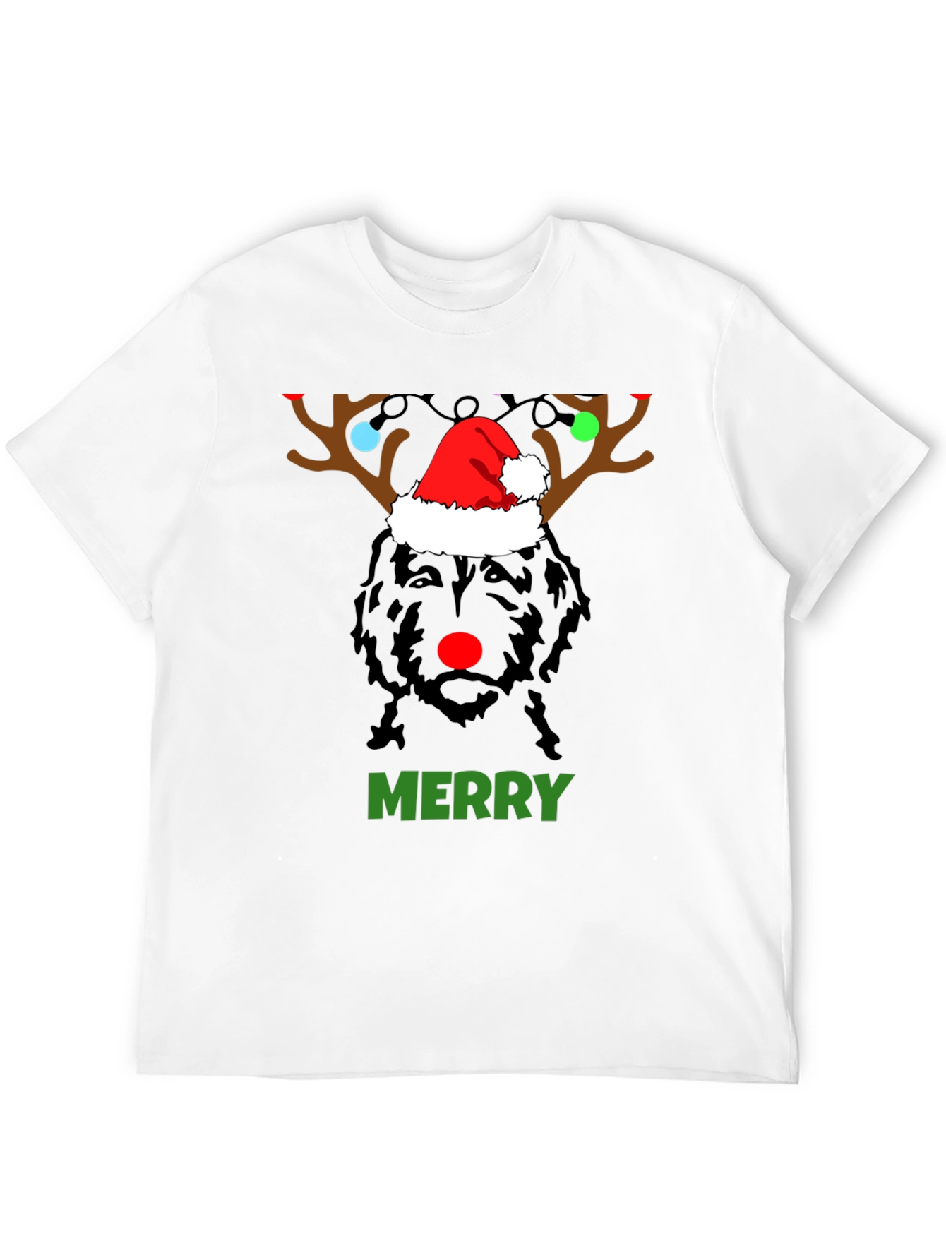 Merry Christmas Dog Reindeer Holiday T-Shirt