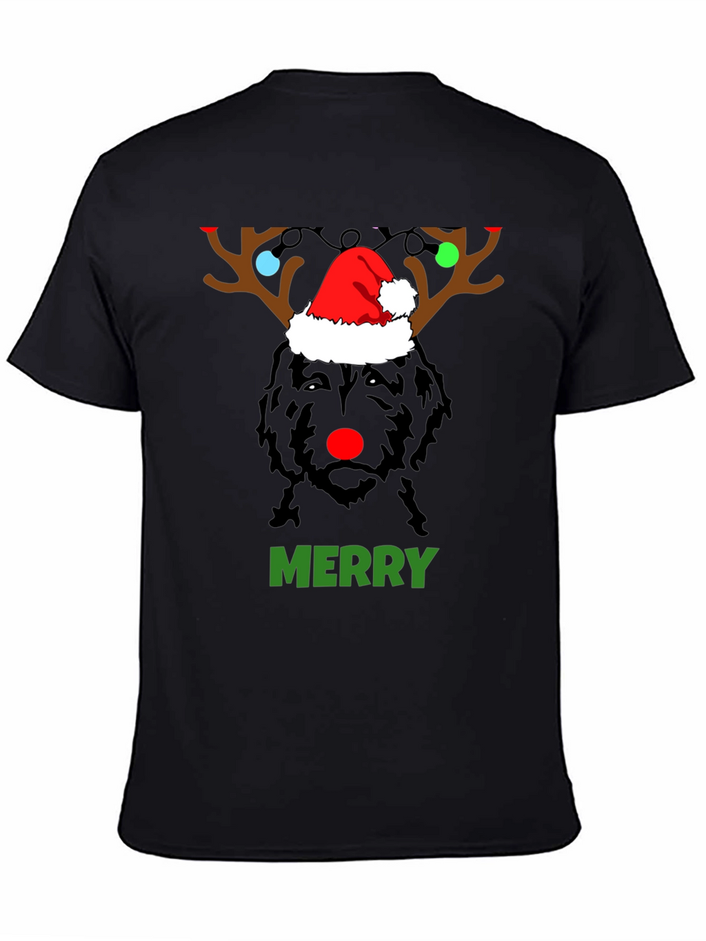 Merry Christmas Dog Reindeer Holiday T-Shirt