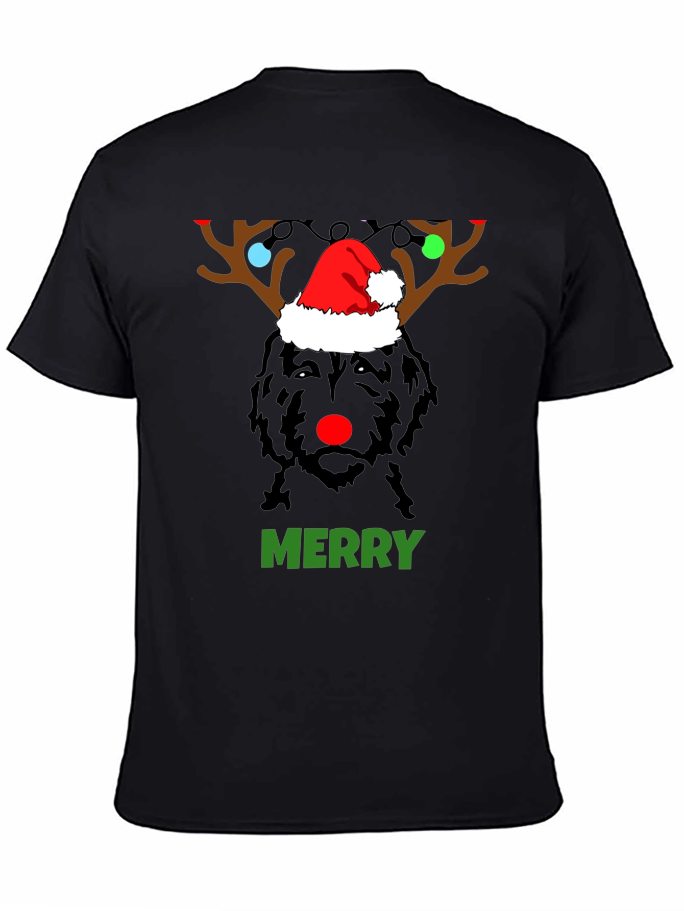 Merry Christmas Dog Reindeer Holiday T-Shirt