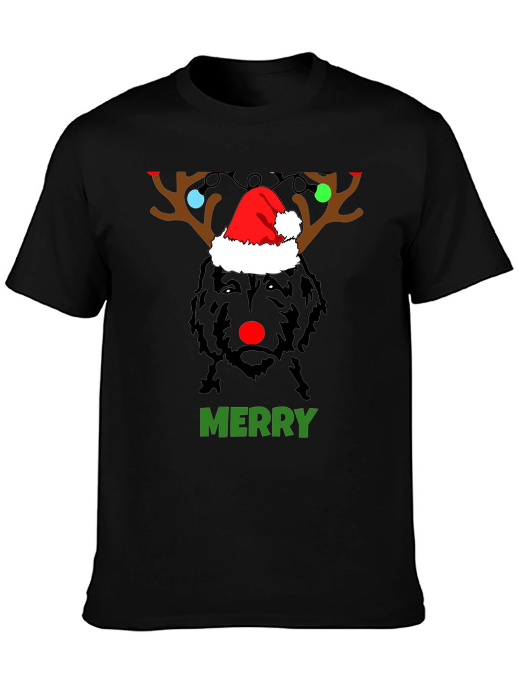Merry Christmas Dog Reindeer Holiday T-Shirt