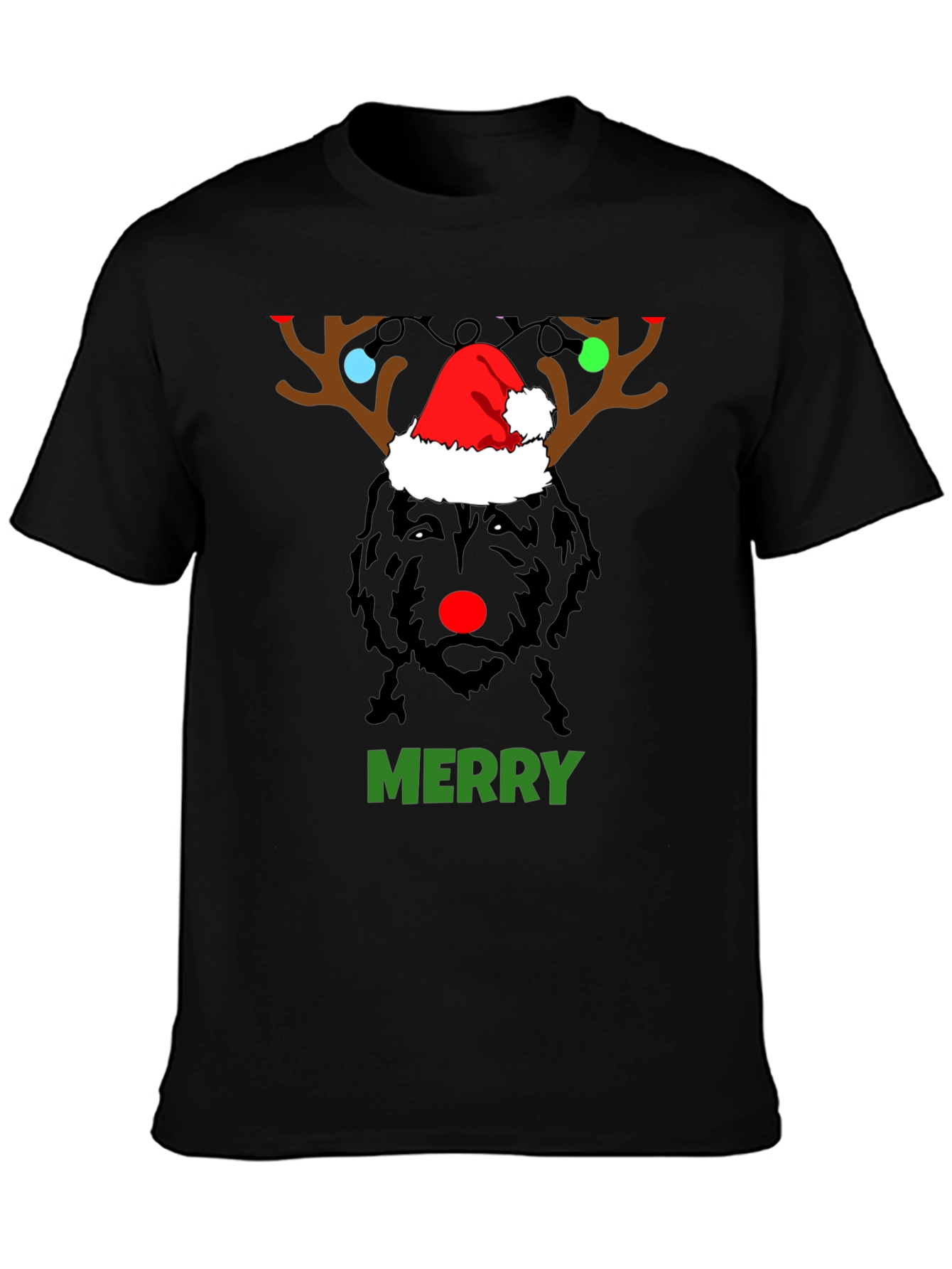 Merry Christmas Dog Reindeer Holiday T-Shirt