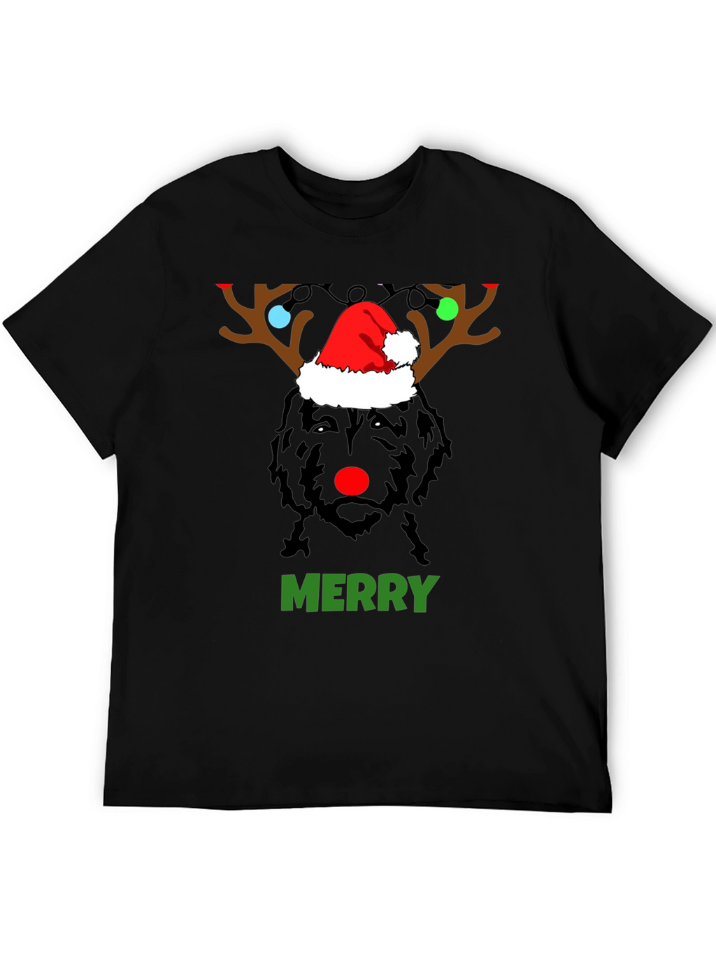 Merry Christmas Dog Reindeer Holiday T-Shirt
