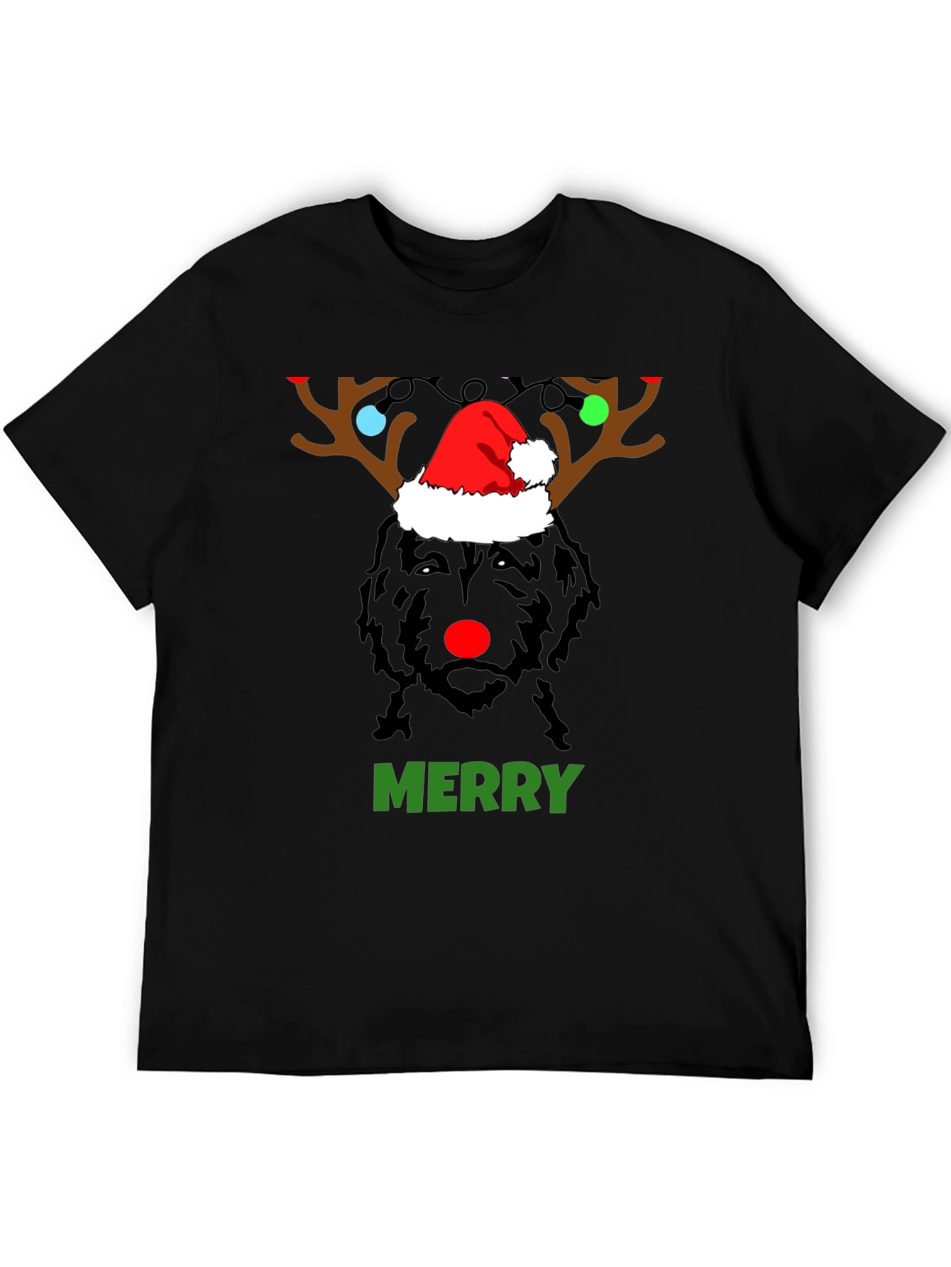 Merry Christmas Dog Reindeer Holiday T-Shirt