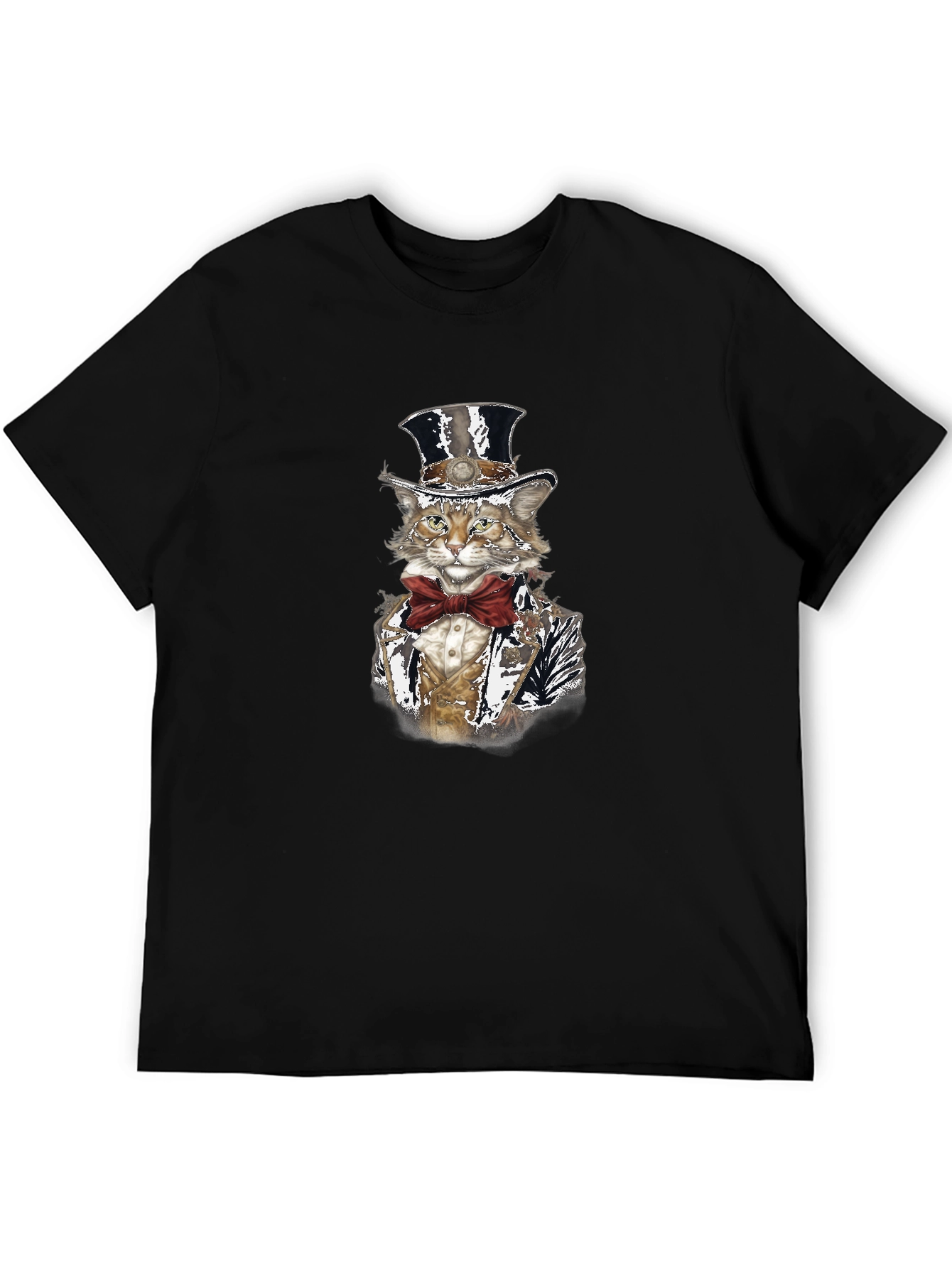 Gentleman Cat T-Shirt - Top Hat & Bowtie