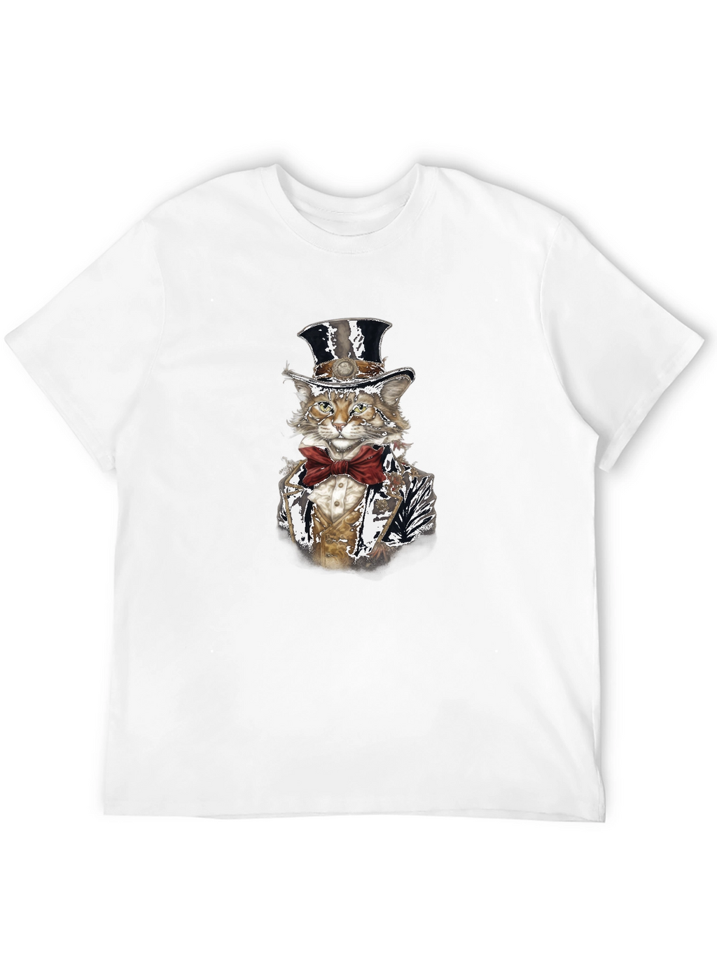 Gentleman Cat T-Shirt - Top Hat & Bowtie