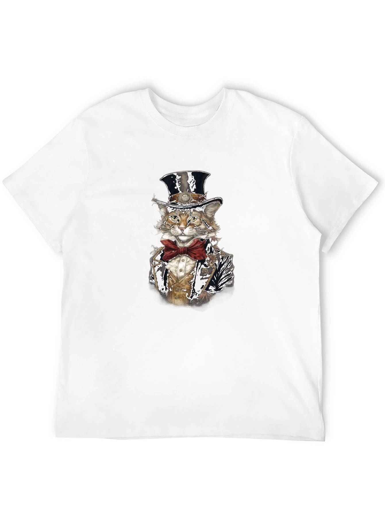 Gentleman Cat T-Shirt - Top Hat & Bowtie