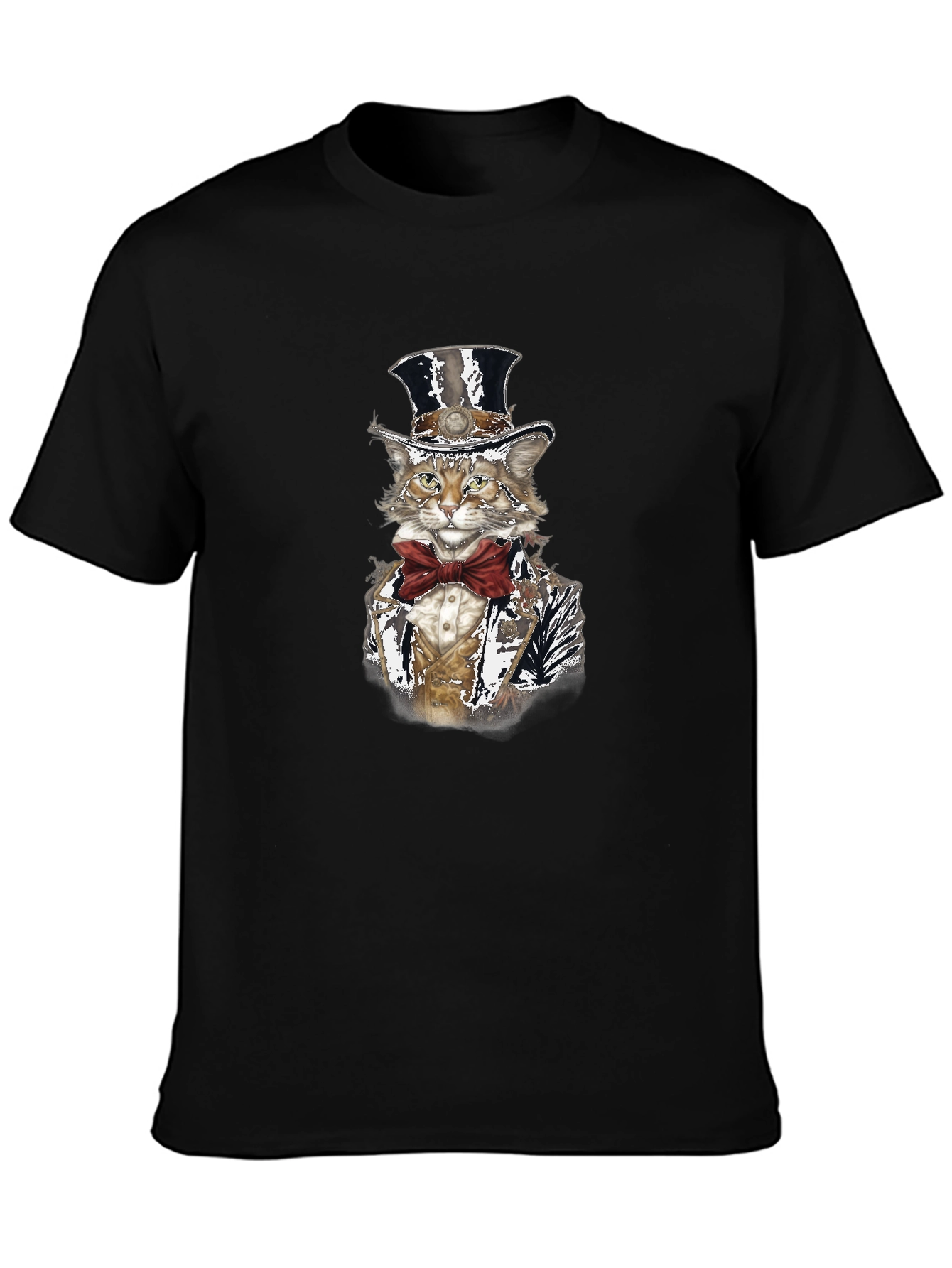 Gentleman Cat T-Shirt - Top Hat & Bowtie