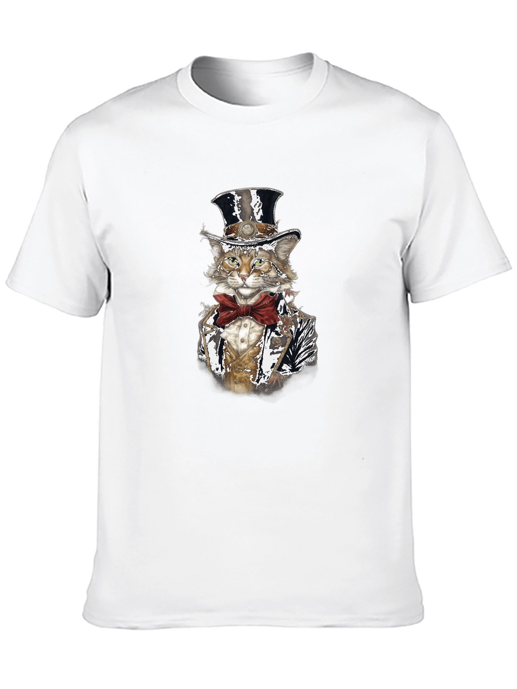 Gentleman Cat T-Shirt - Top Hat & Bowtie
