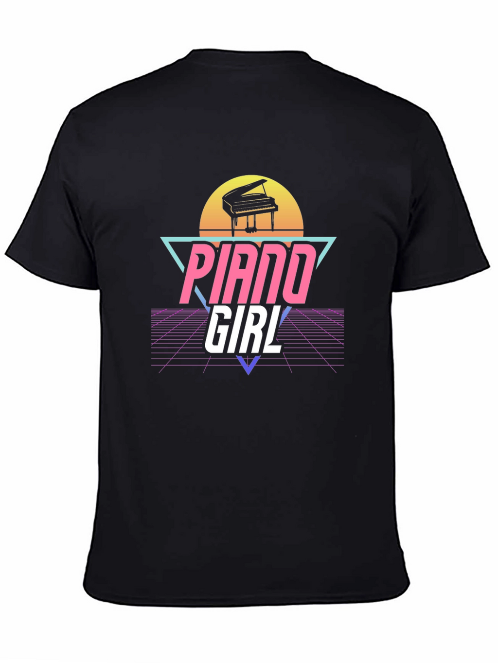 Piano Girl Retro T-Shirt