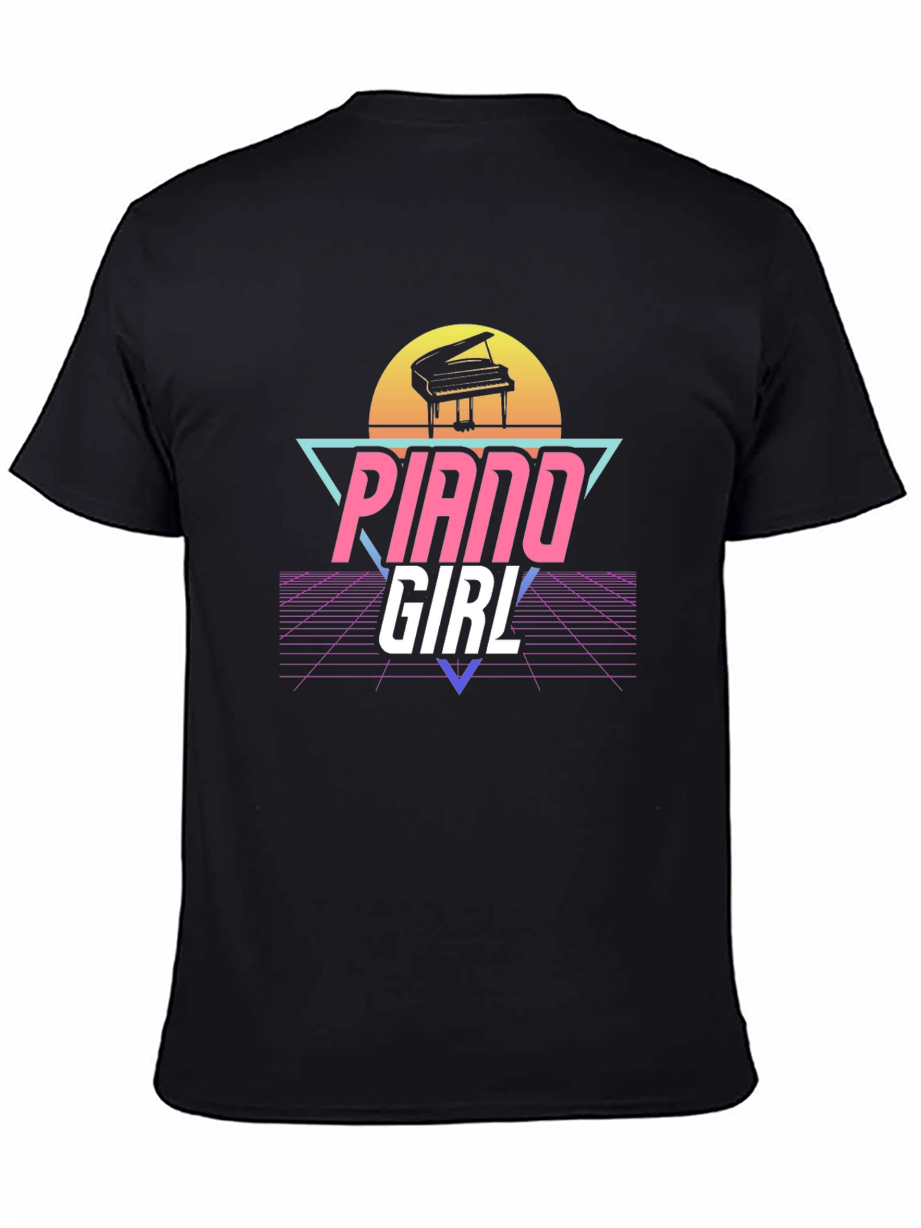 Piano Girl Retro T-Shirt