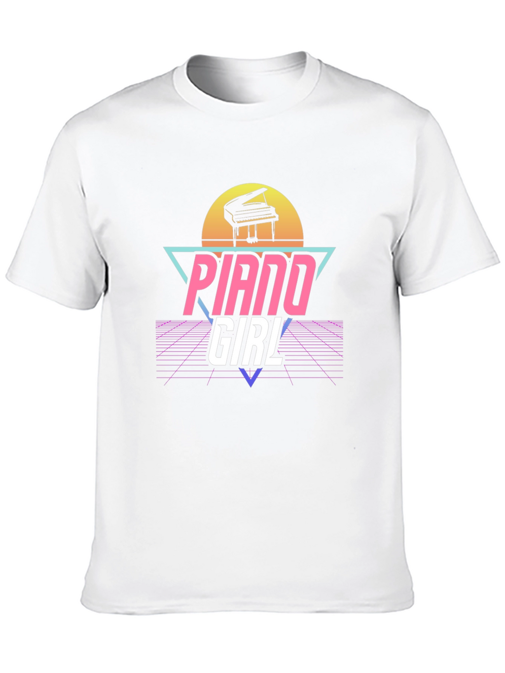 Piano Girl Retro T-Shirt