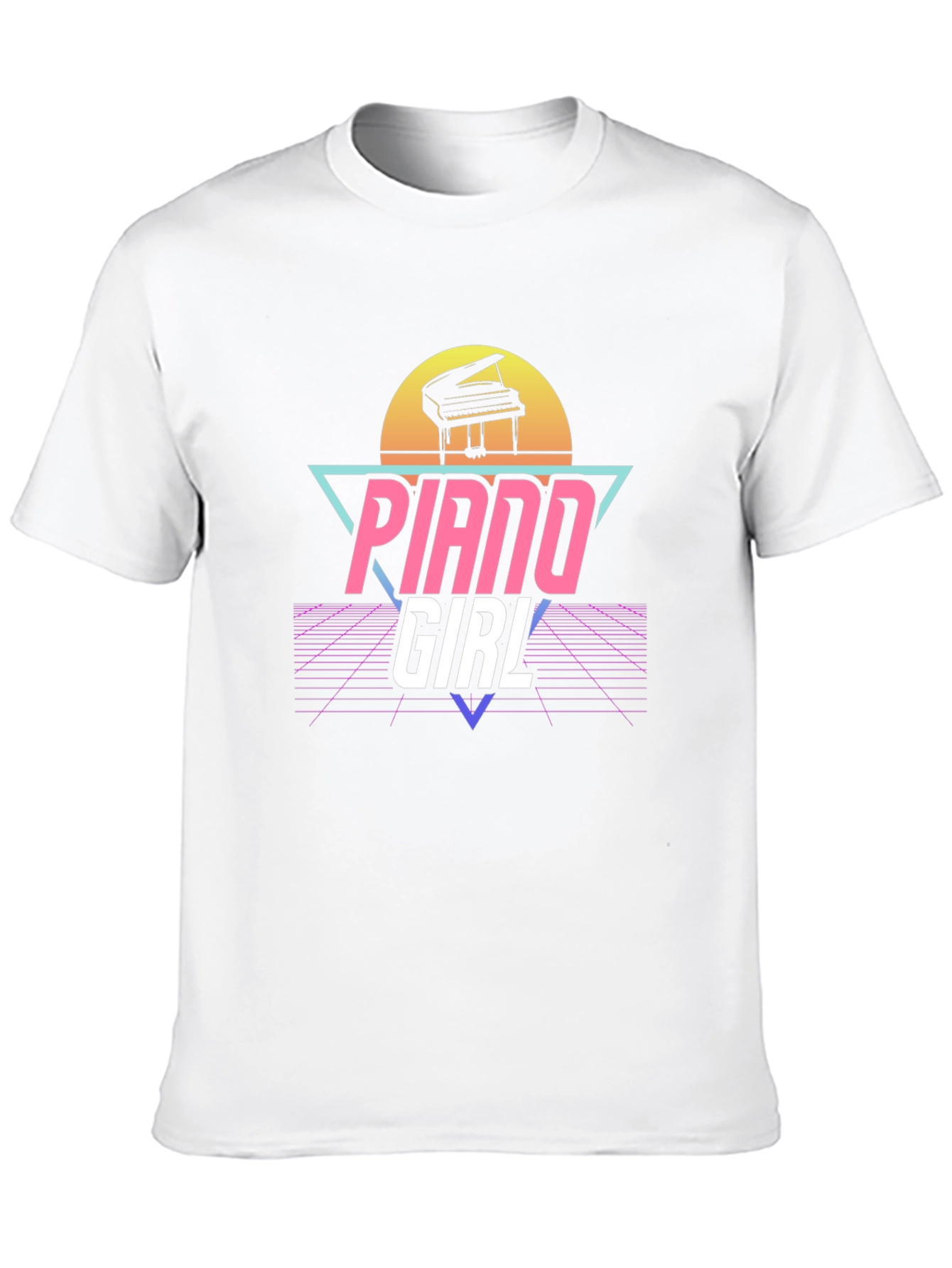 Piano Girl Retro T-Shirt