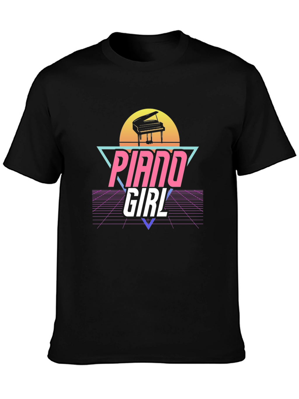 Piano Girl Retro T-Shirt