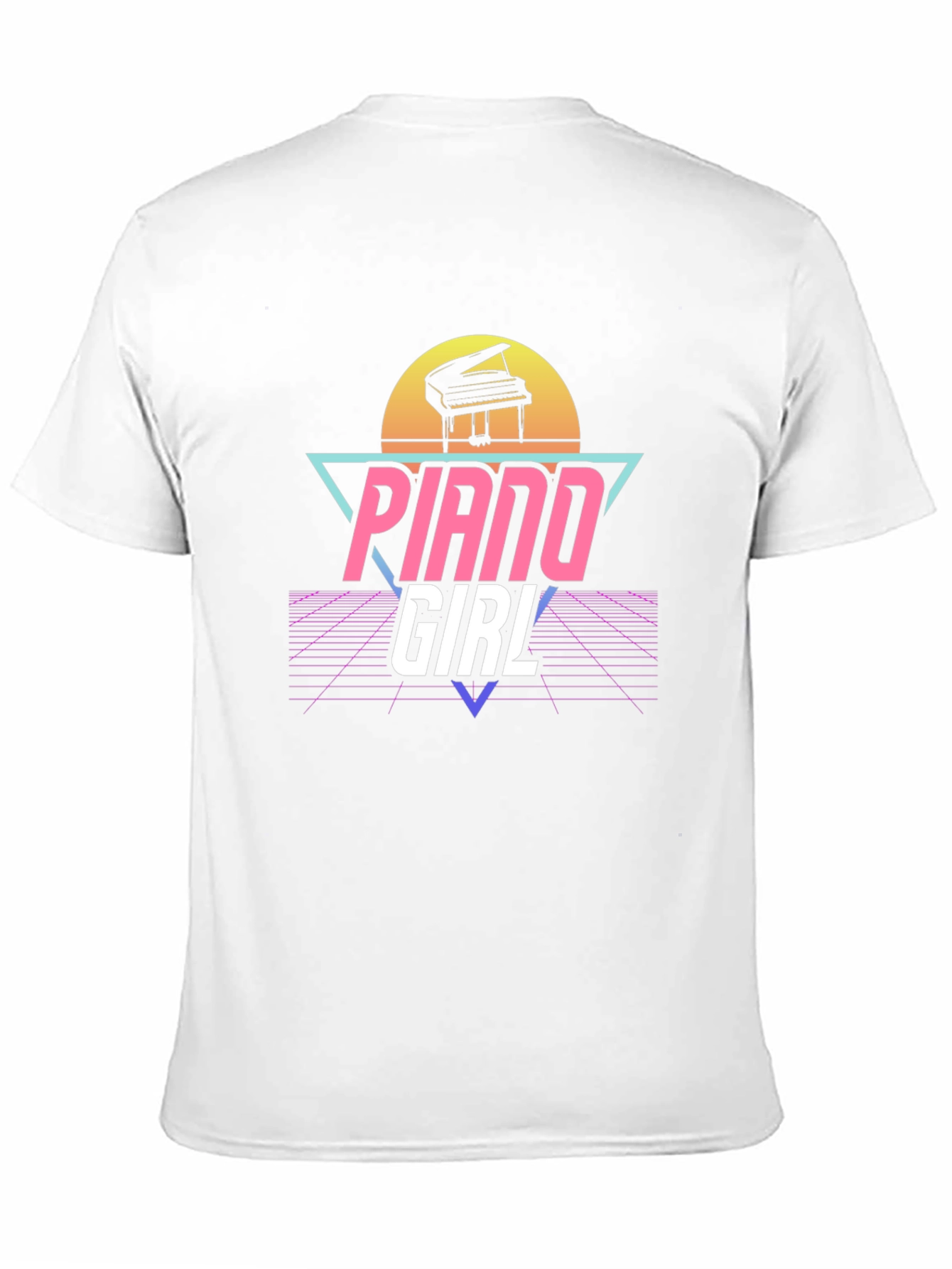 Piano Girl Retro T-Shirt