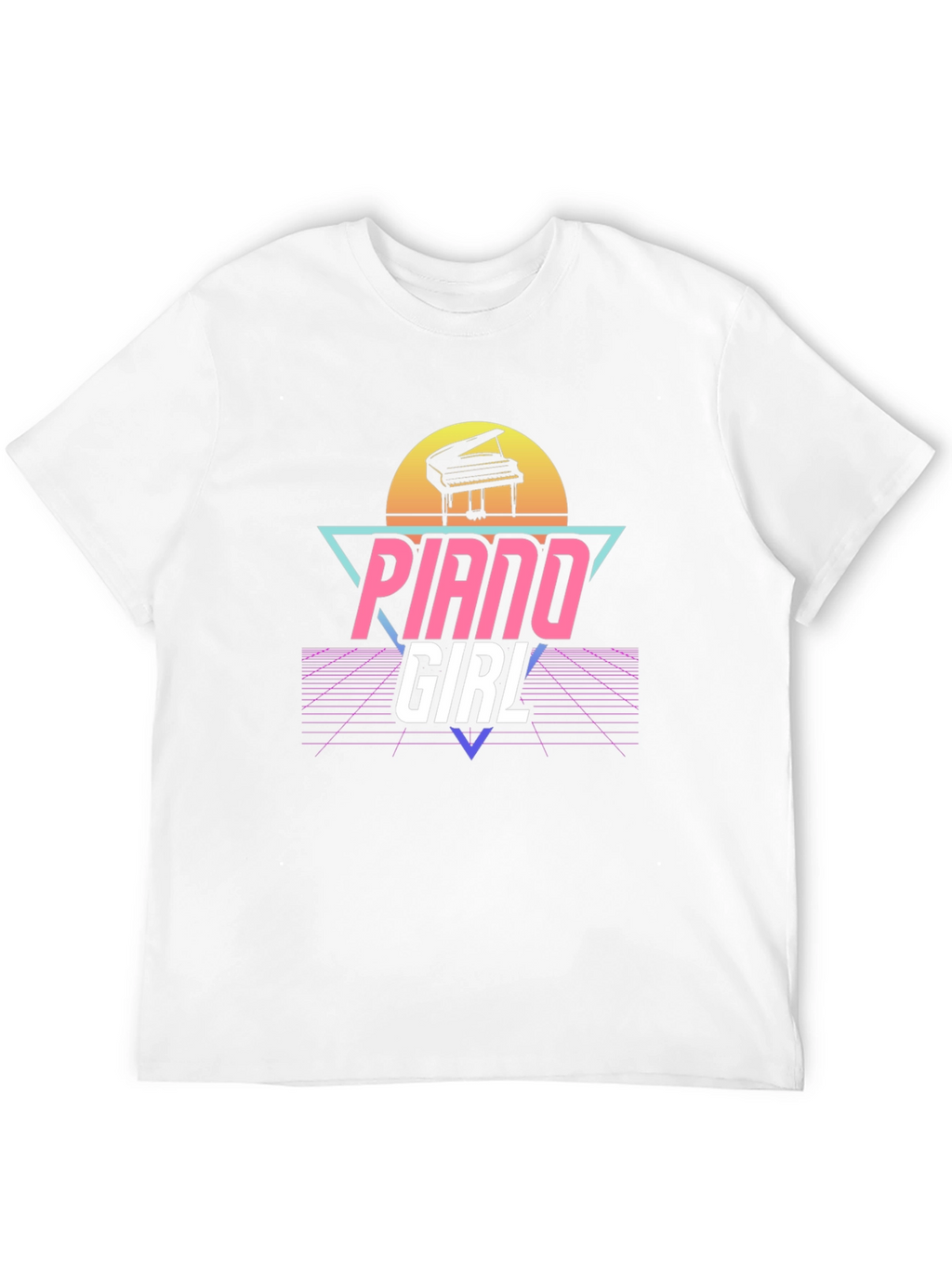 Piano Girl Retro T-Shirt