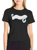 Black T-Shirt with Cartoon Ribbon Graphic