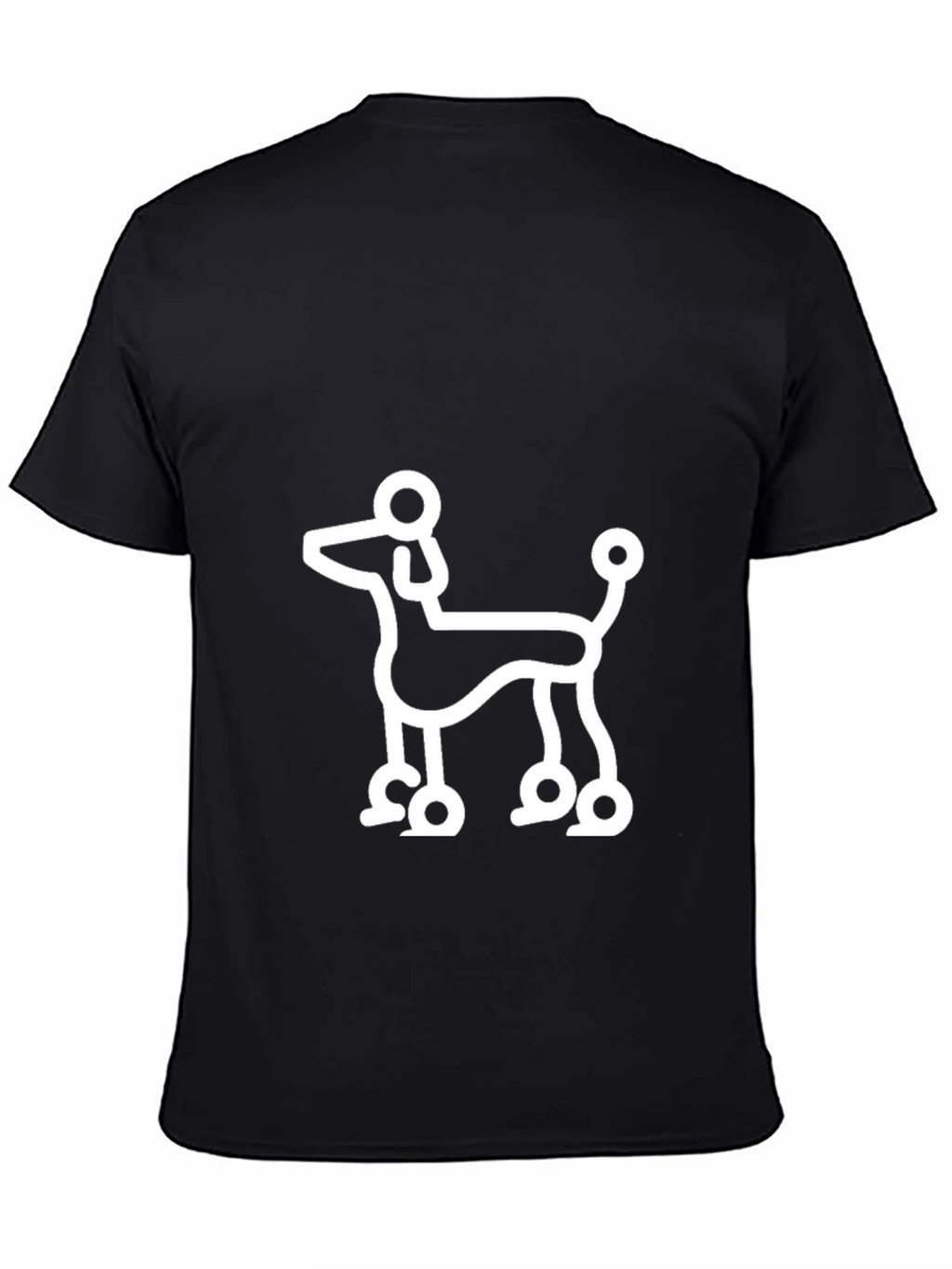 Poodle Outline Black T-Shirt