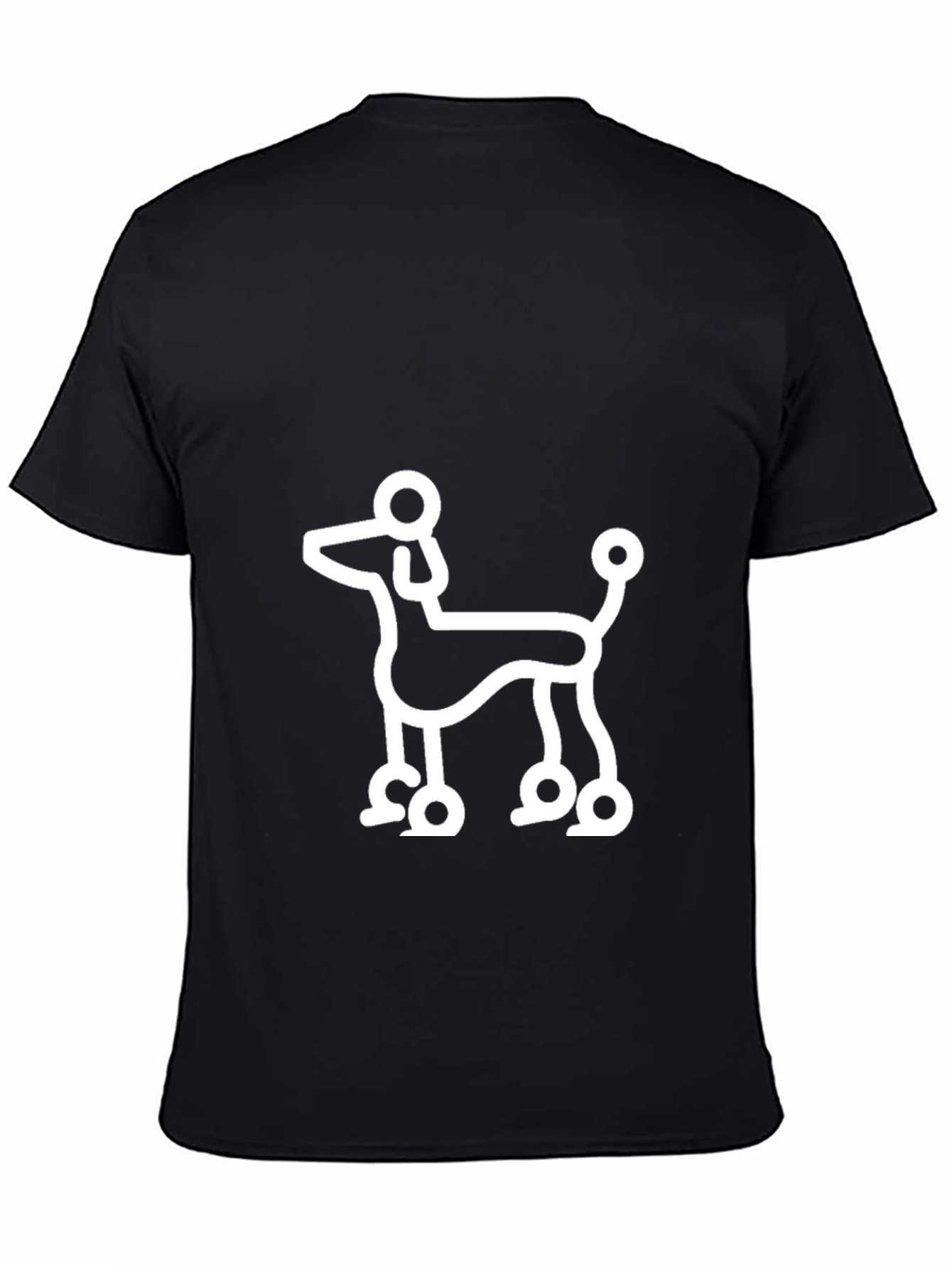 Poodle Outline Black T-Shirt