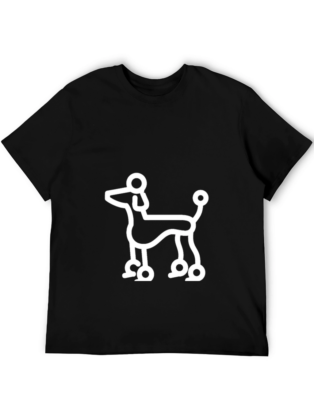 Poodle Outline Black T-Shirt