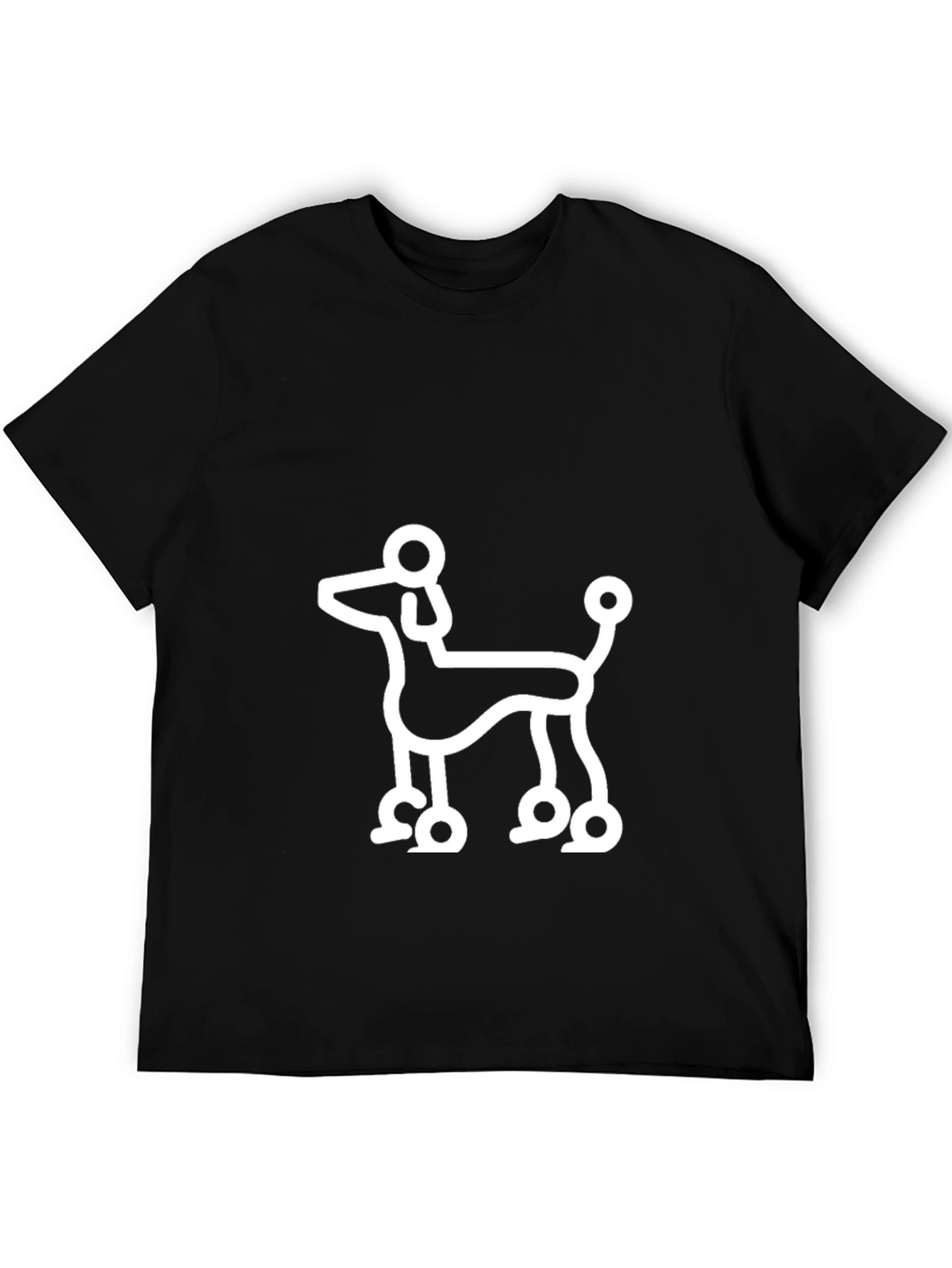 Poodle Outline Black T-Shirt