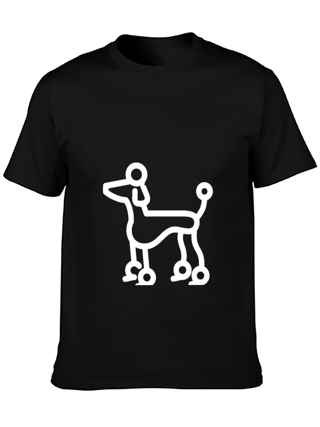 Poodle Outline Black T-Shirt