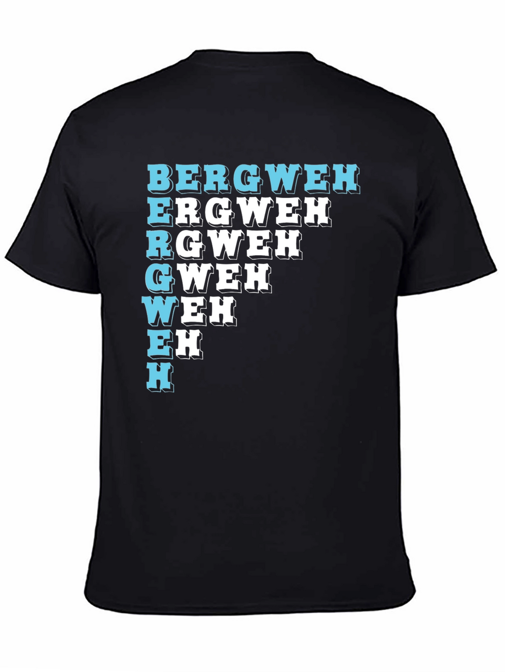 Unique BERGWEH Cascade T-Shirt - Black Casual Tee