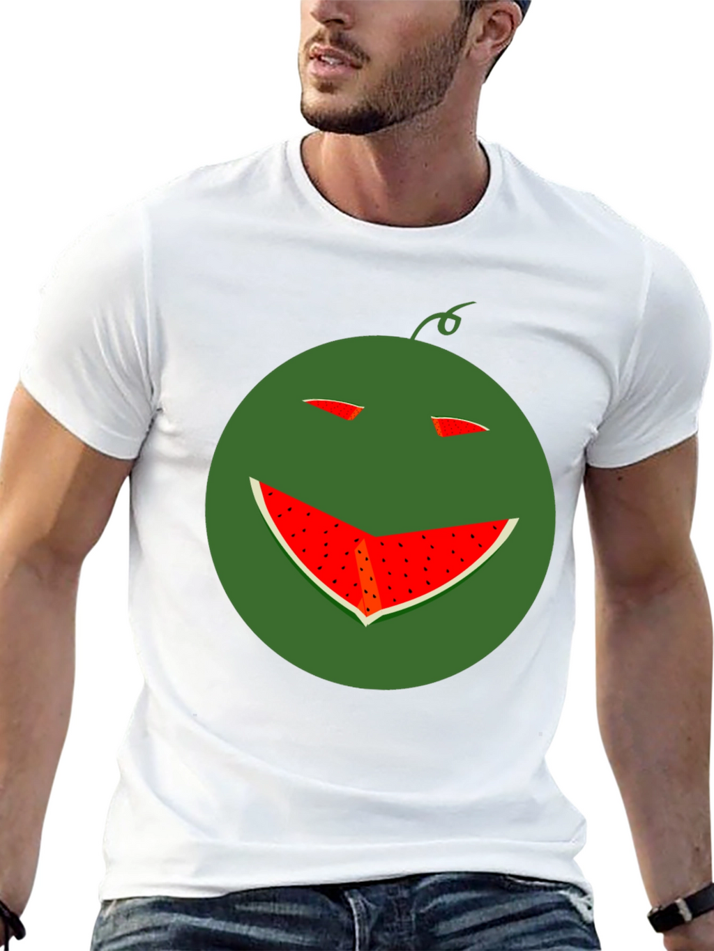 Funny Watermelon Smile T-Shirt - Black