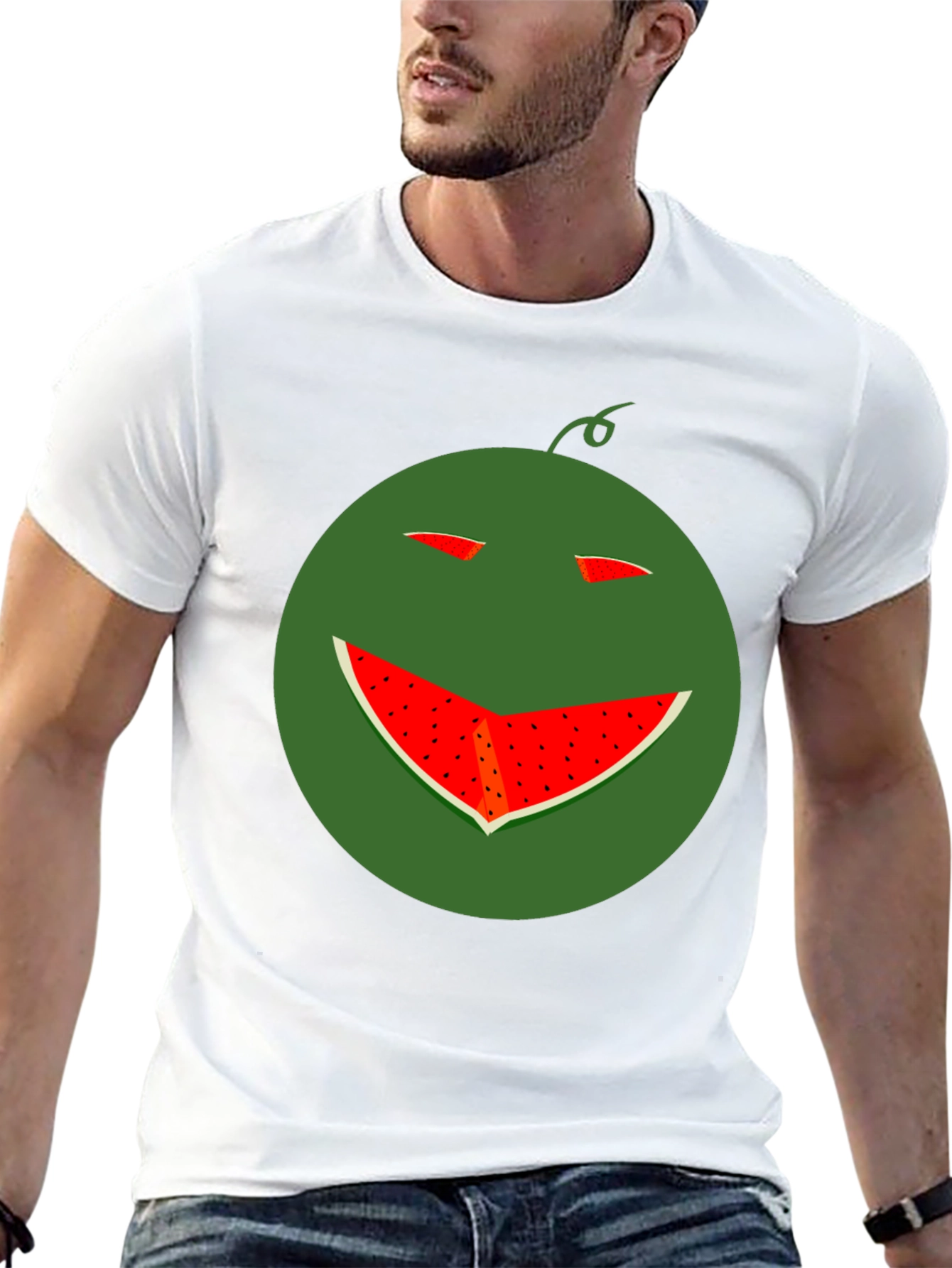 Funny Watermelon Smile T-Shirt - Black