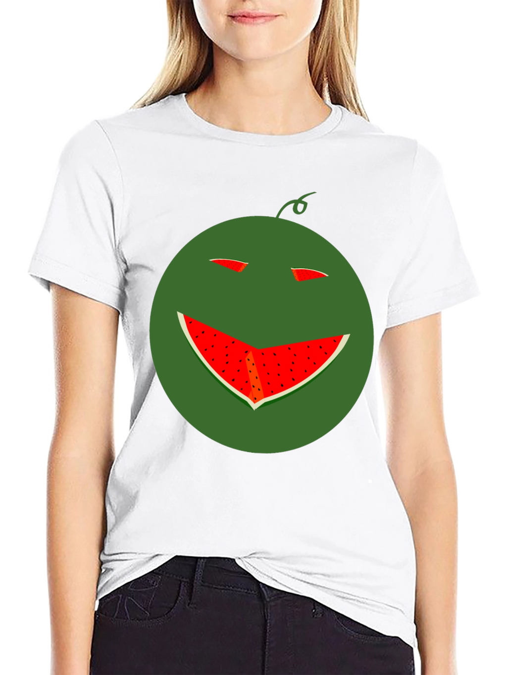 Funny Watermelon Smile T-Shirt - Black