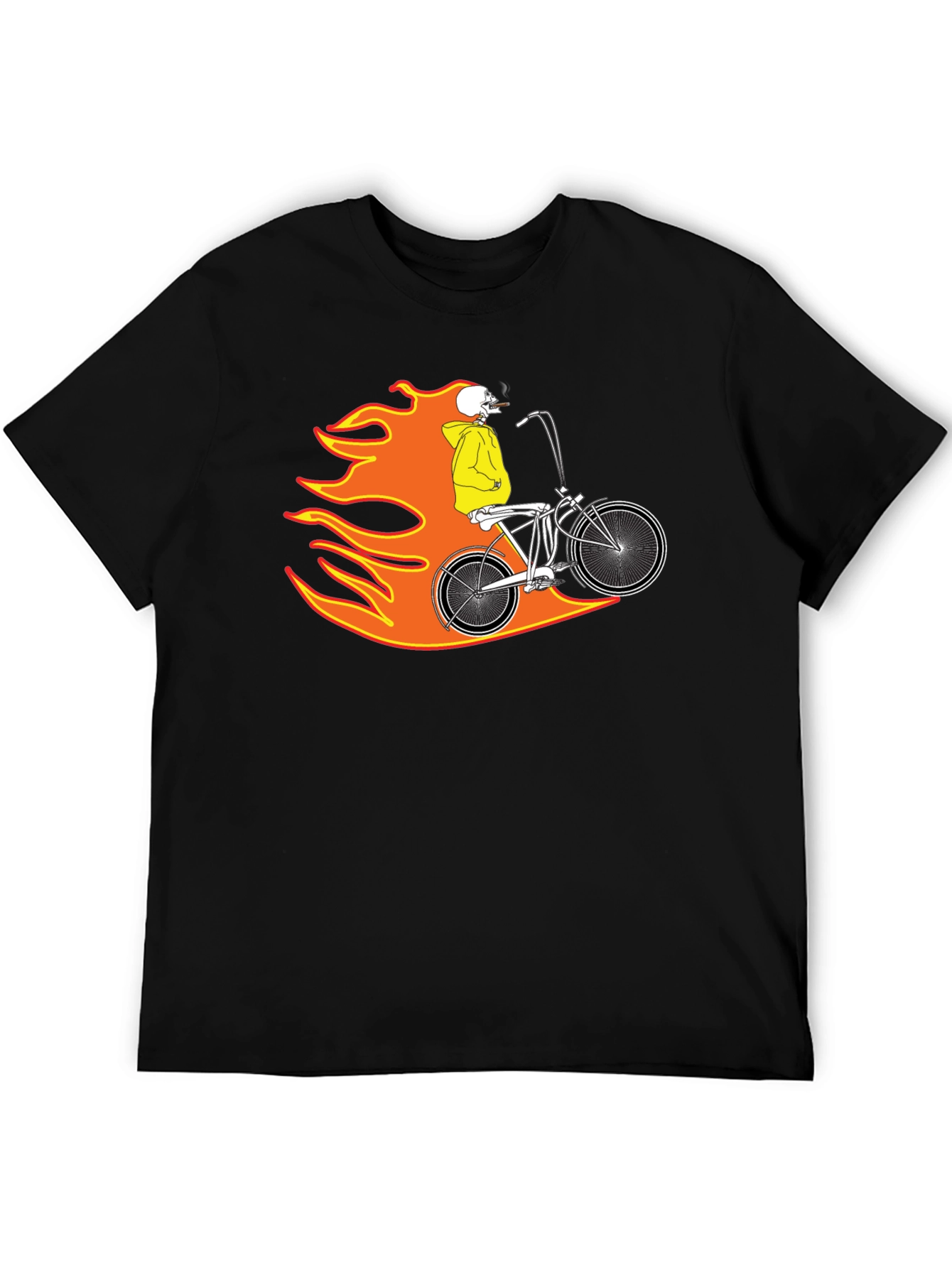 Skull Rider on Fire Graphic Tee
