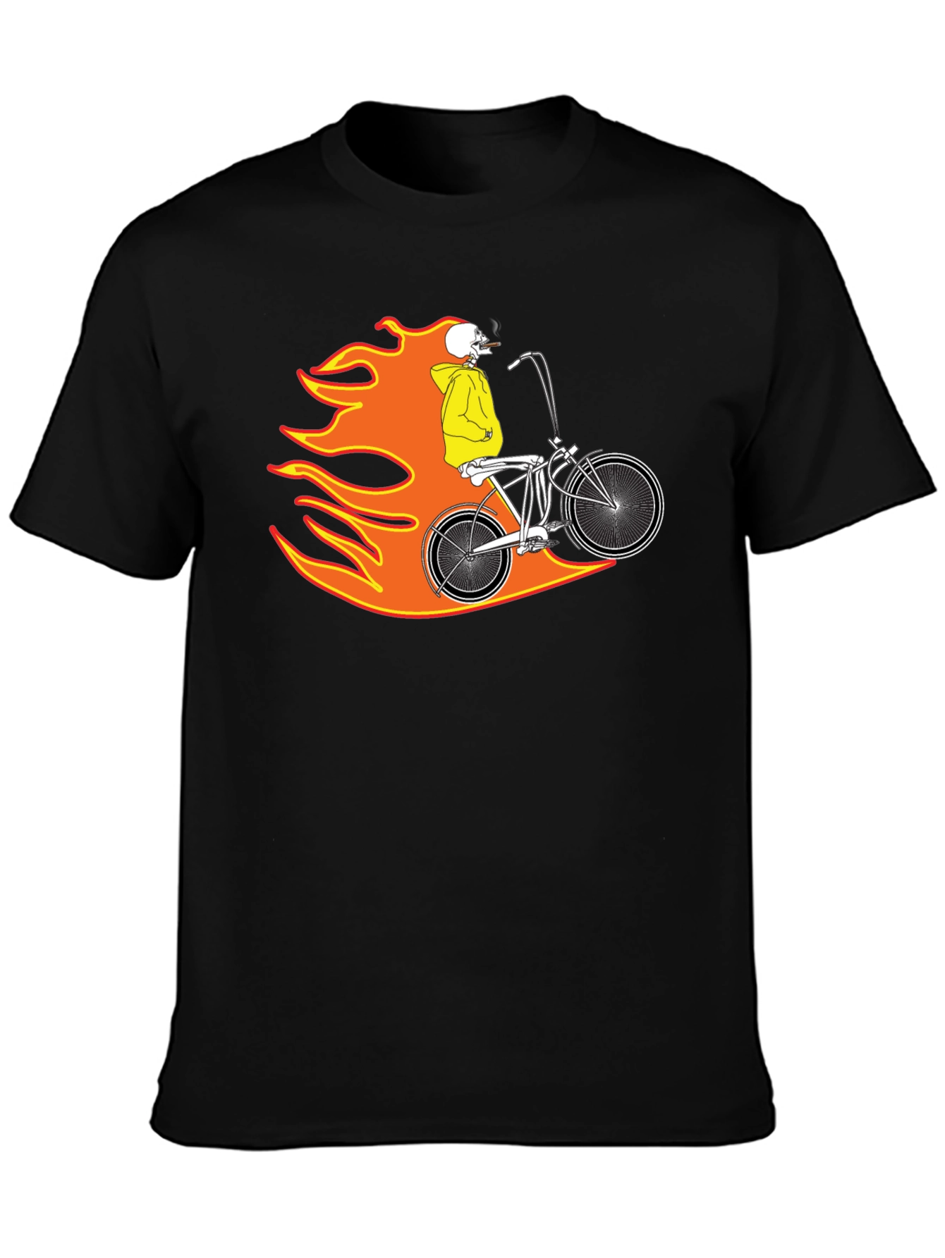 Skull Rider on Fire Graphic Tee
