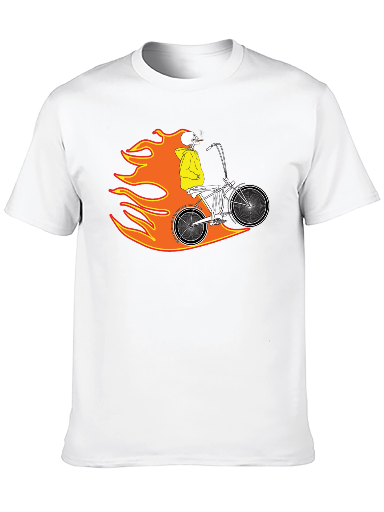 Skull Rider on Fire Graphic Tee