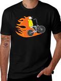Skull Rider on Fire Graphic Tee