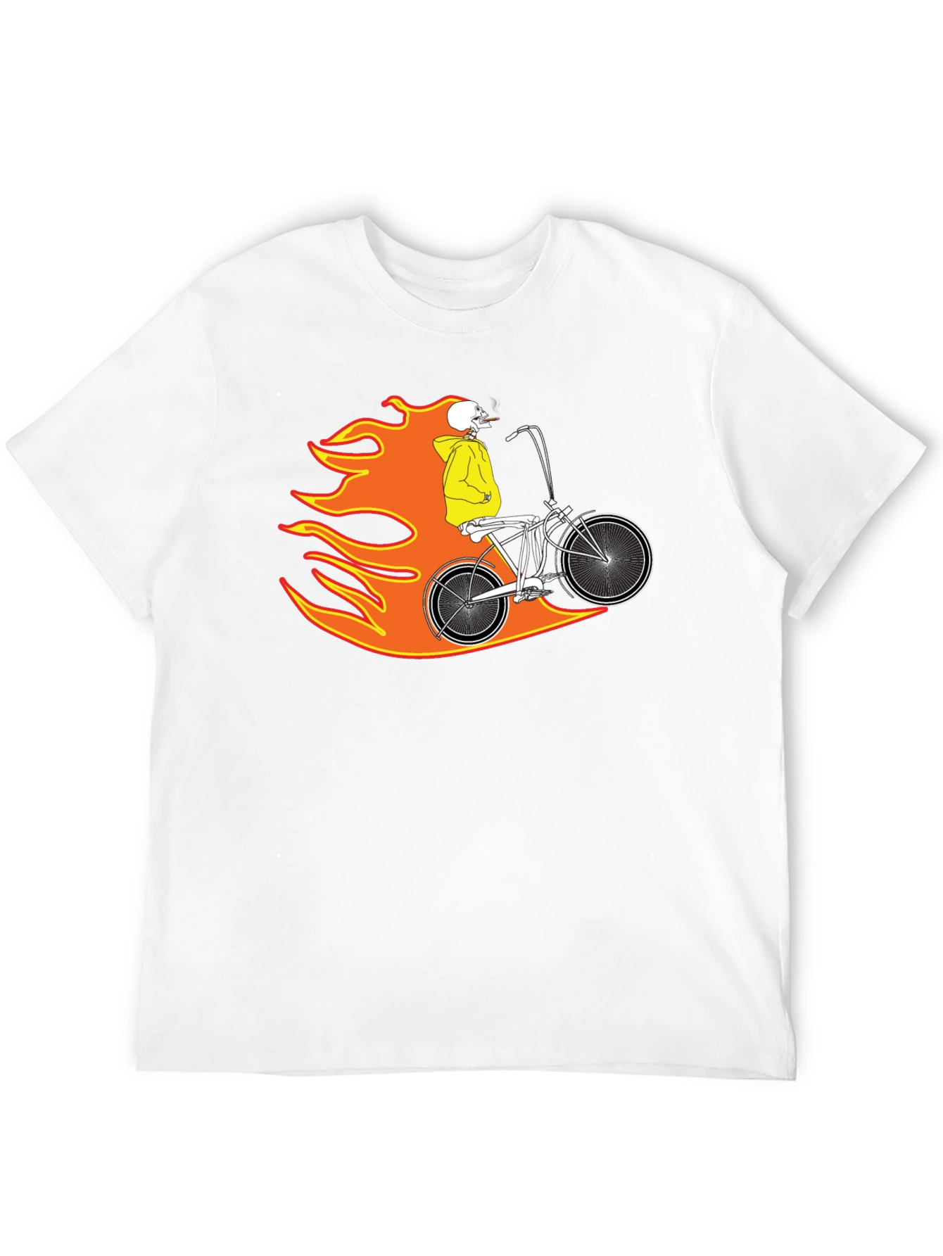 Skull Rider on Fire Graphic Tee
