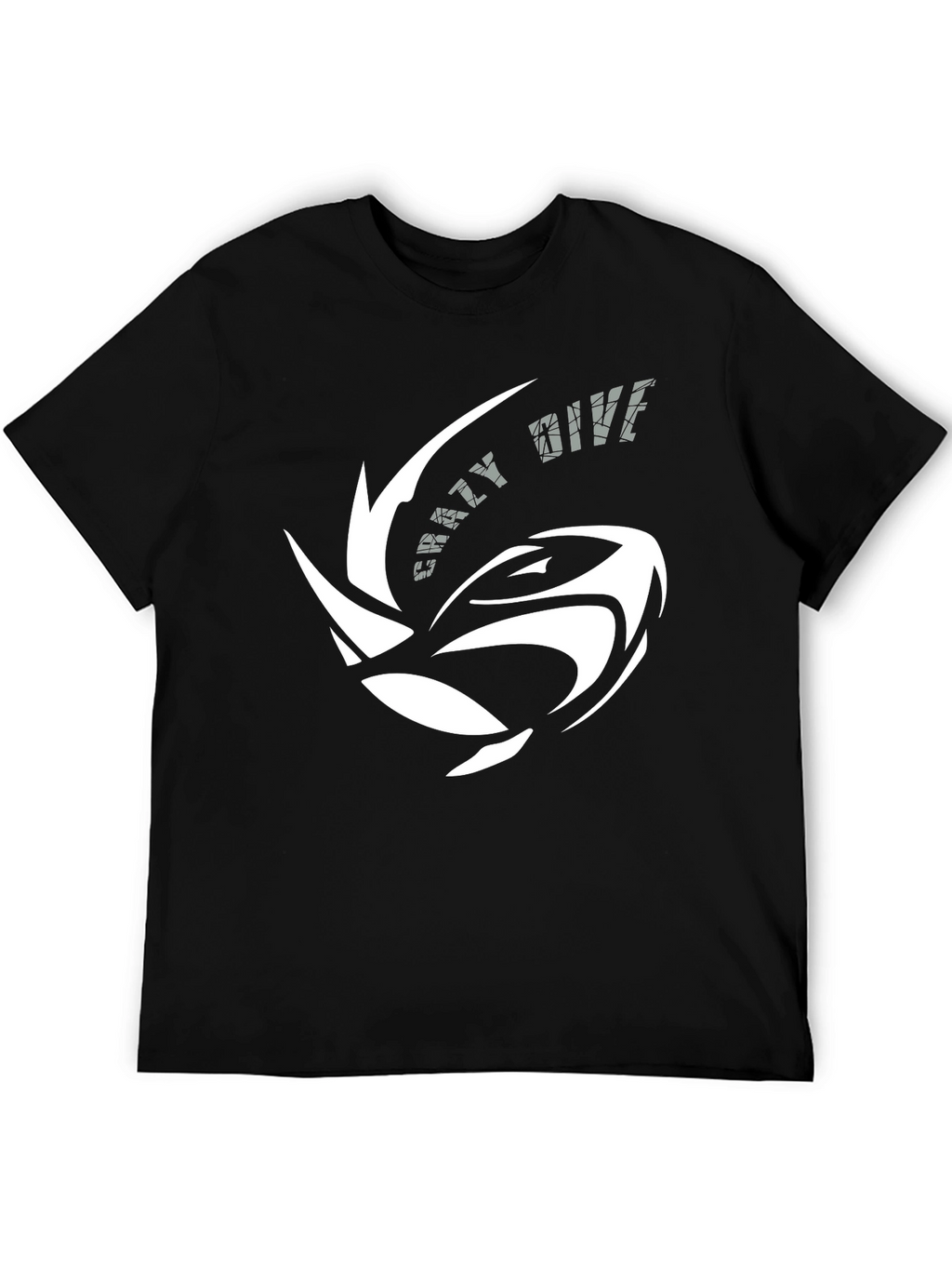 Crazy Dive Black T-Shirt - Unique Graphic Design