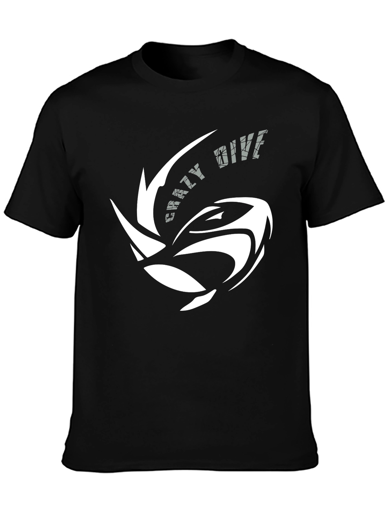 Crazy Dive Black T-Shirt - Unique Graphic Design
