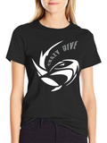 Crazy Dive Black T-Shirt - Unique Graphic Design