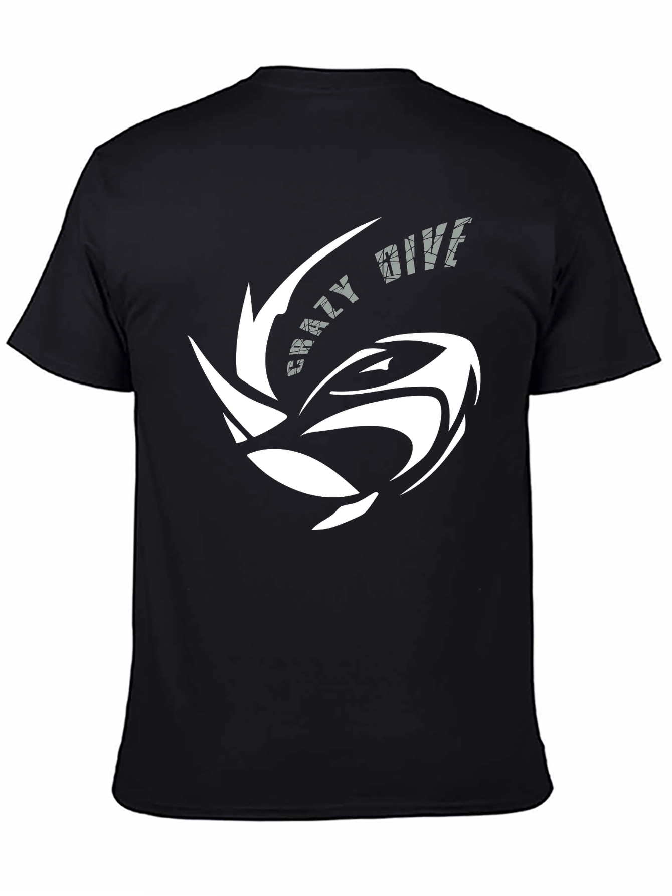 Crazy Dive Black T-Shirt - Unique Graphic Design