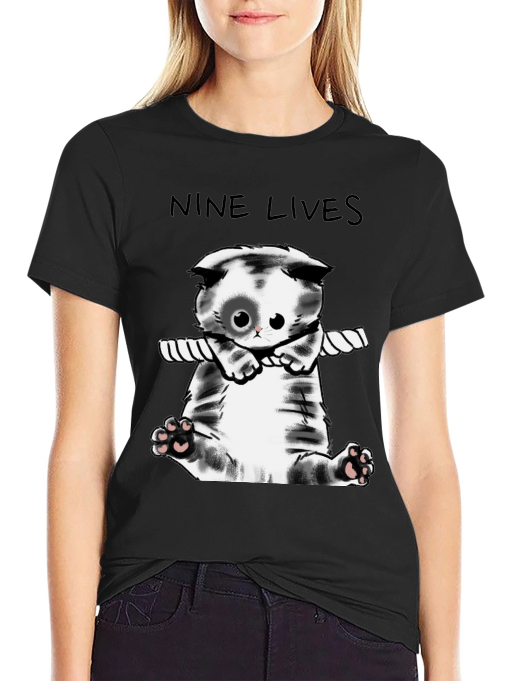 Nine Lives Cat T-Shirt - Cute Kitten Tee