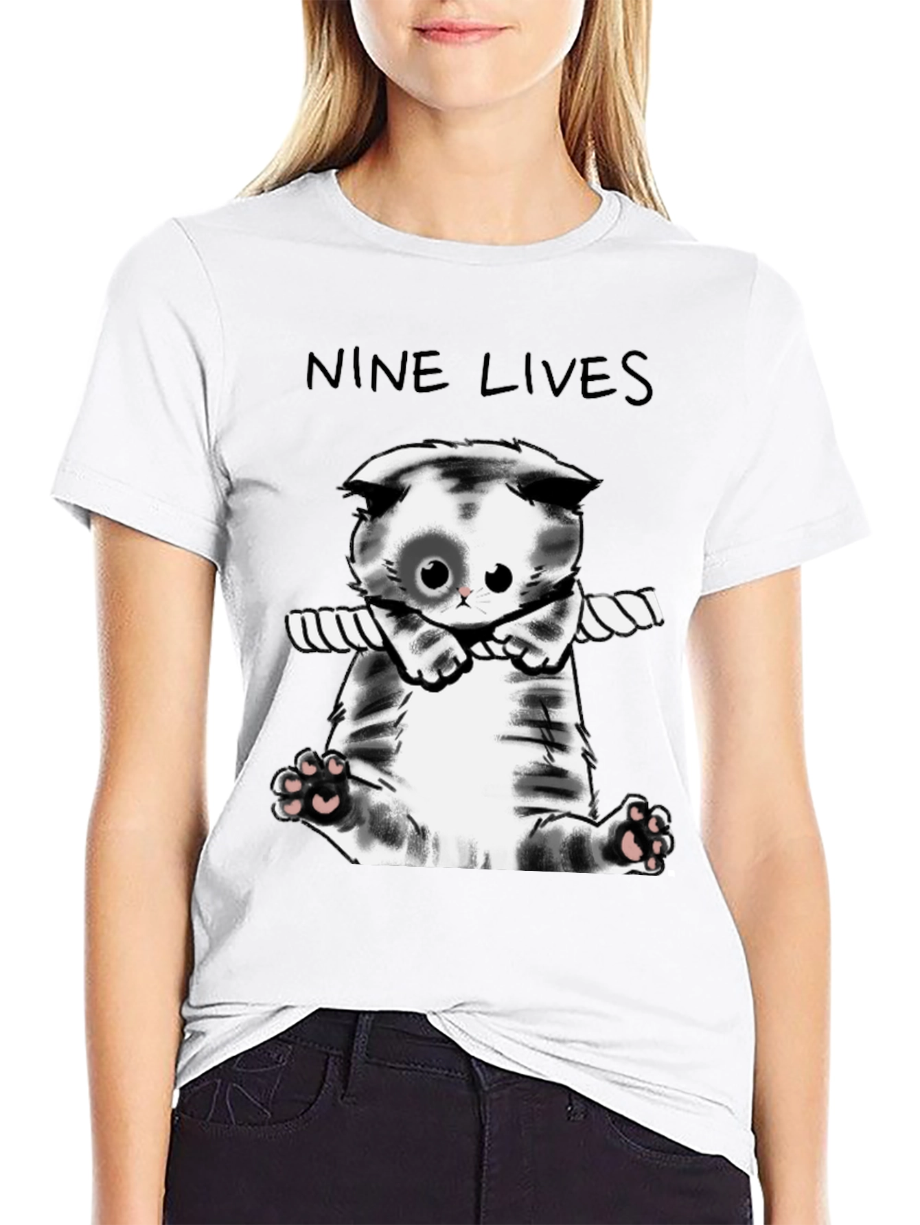 Nine Lives Cat T-Shirt - Cute Kitten Tee