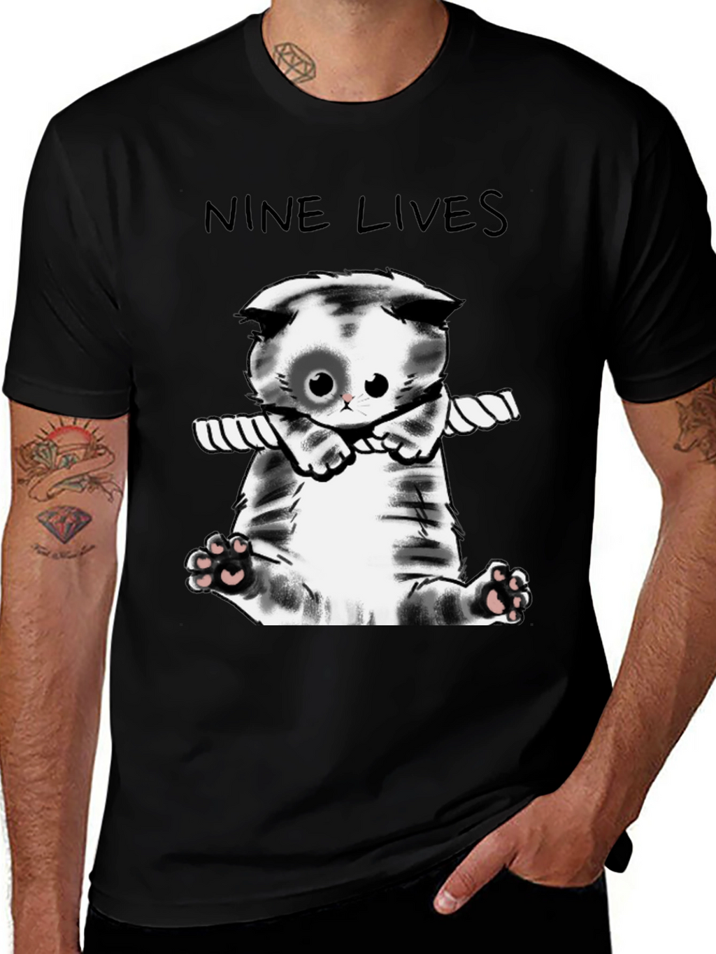 Nine Lives Cat T-Shirt - Cute Kitten Tee