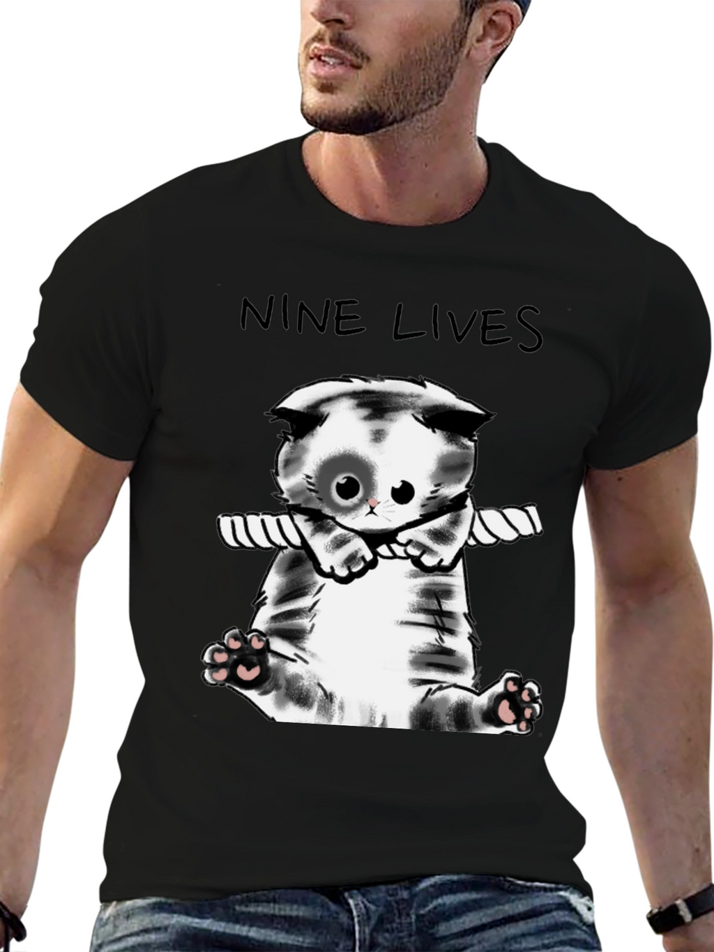 Nine Lives Cat T-Shirt - Cute Kitten Tee