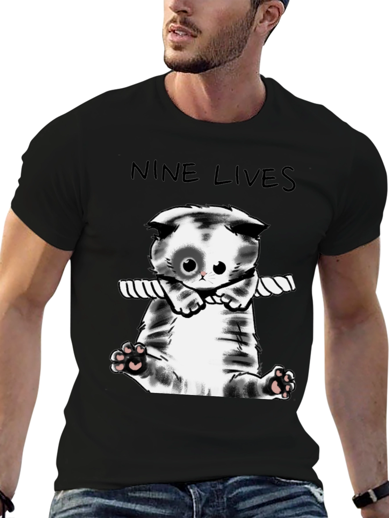 Nine Lives Cat T-Shirt - Cute Kitten Tee